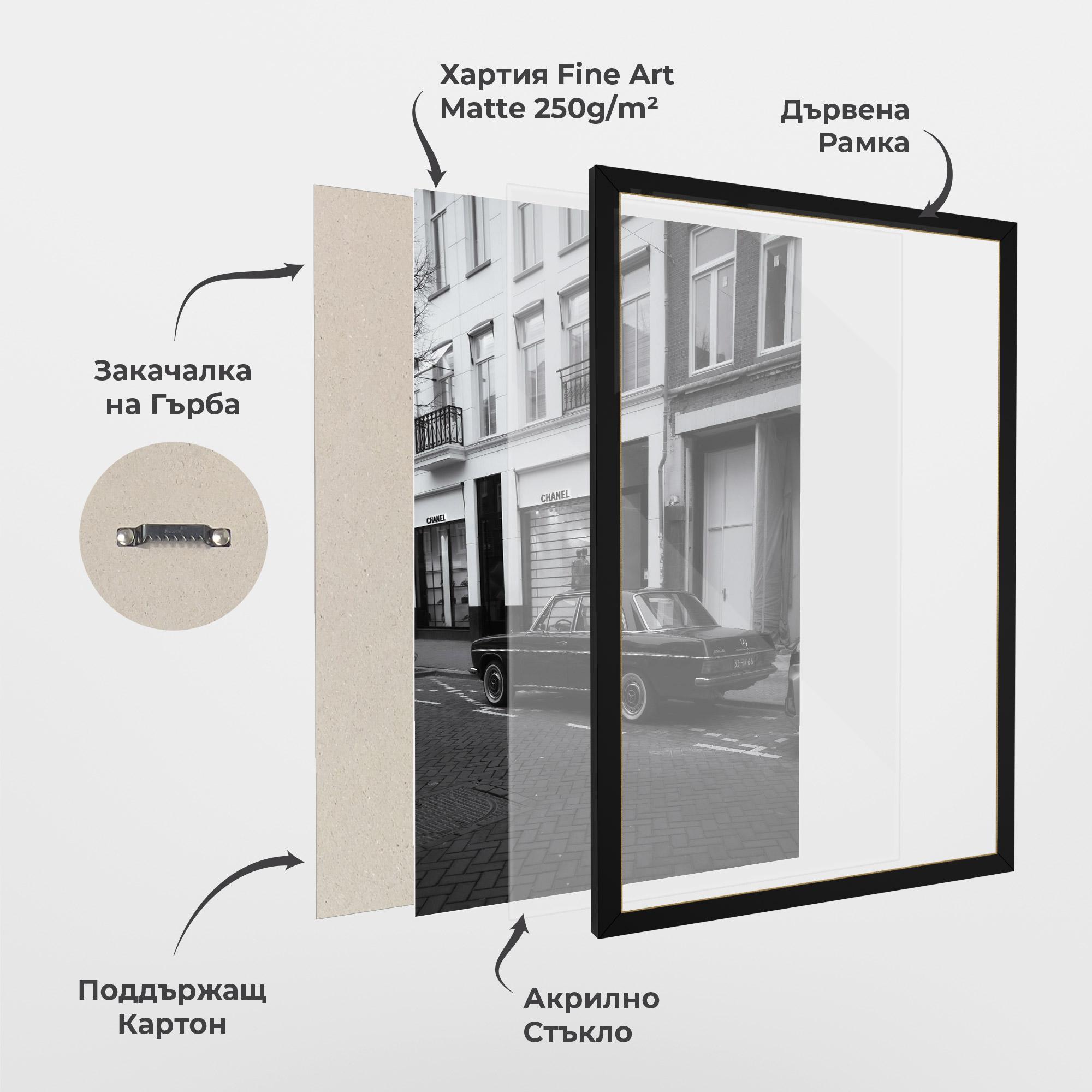 Рамкиран постер Black Old Car mockup 1