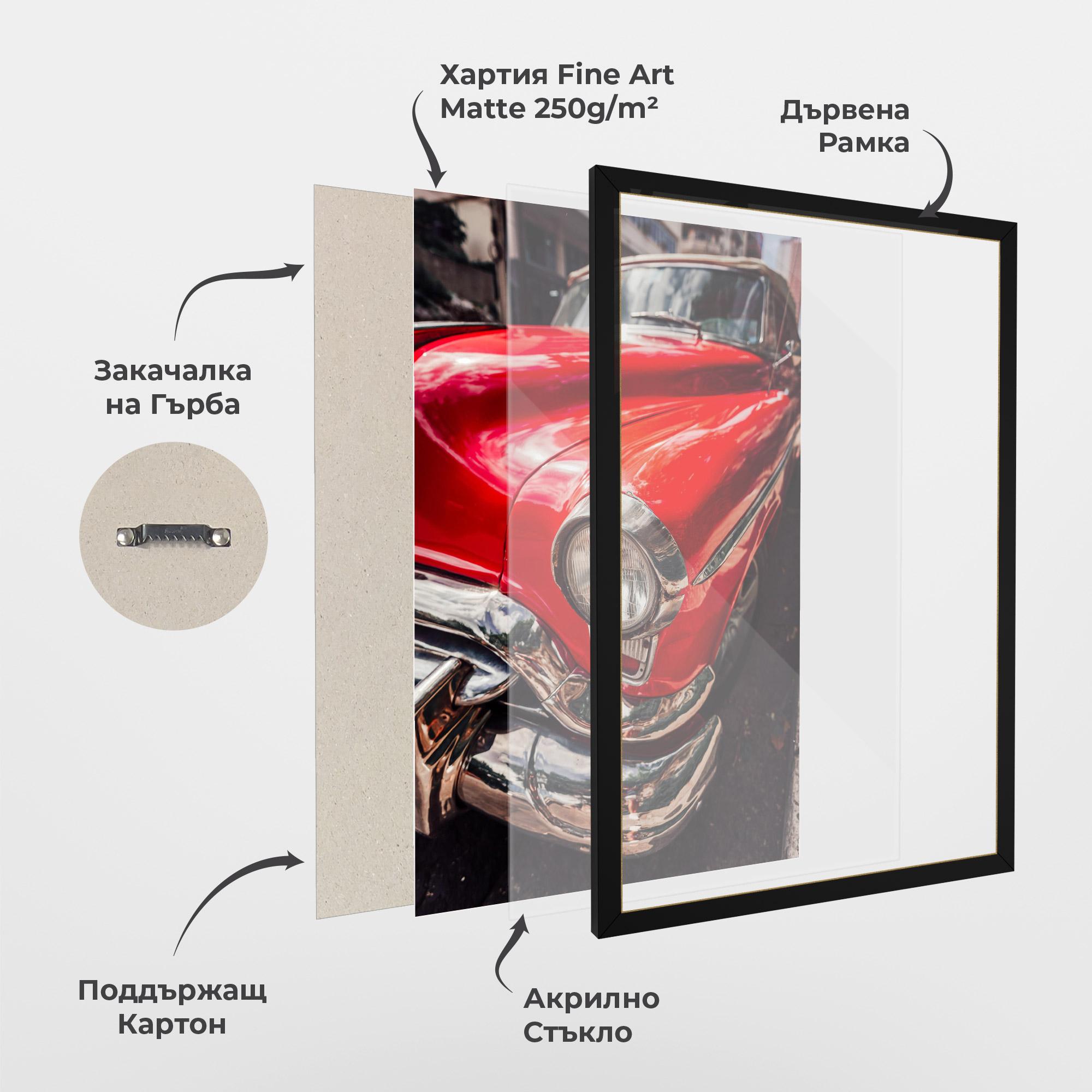 Рамкиран постер Shiny Old Car mockup 1