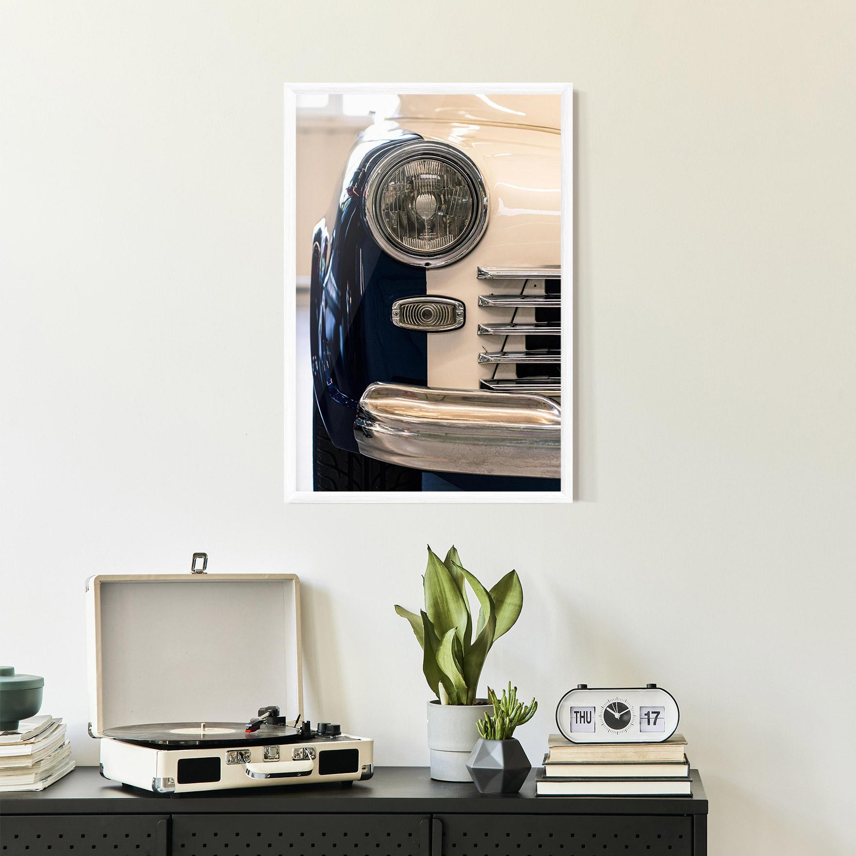 Рамкиран постер Blue White Car mockup 2