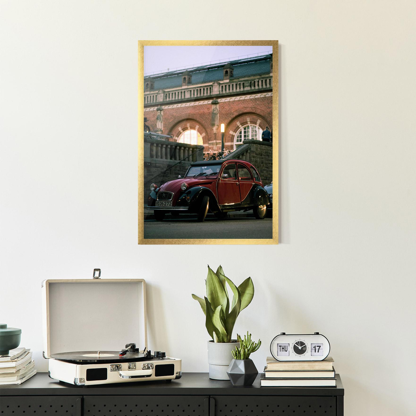 Рамкиран постер Beautiful Old Car mockup 2