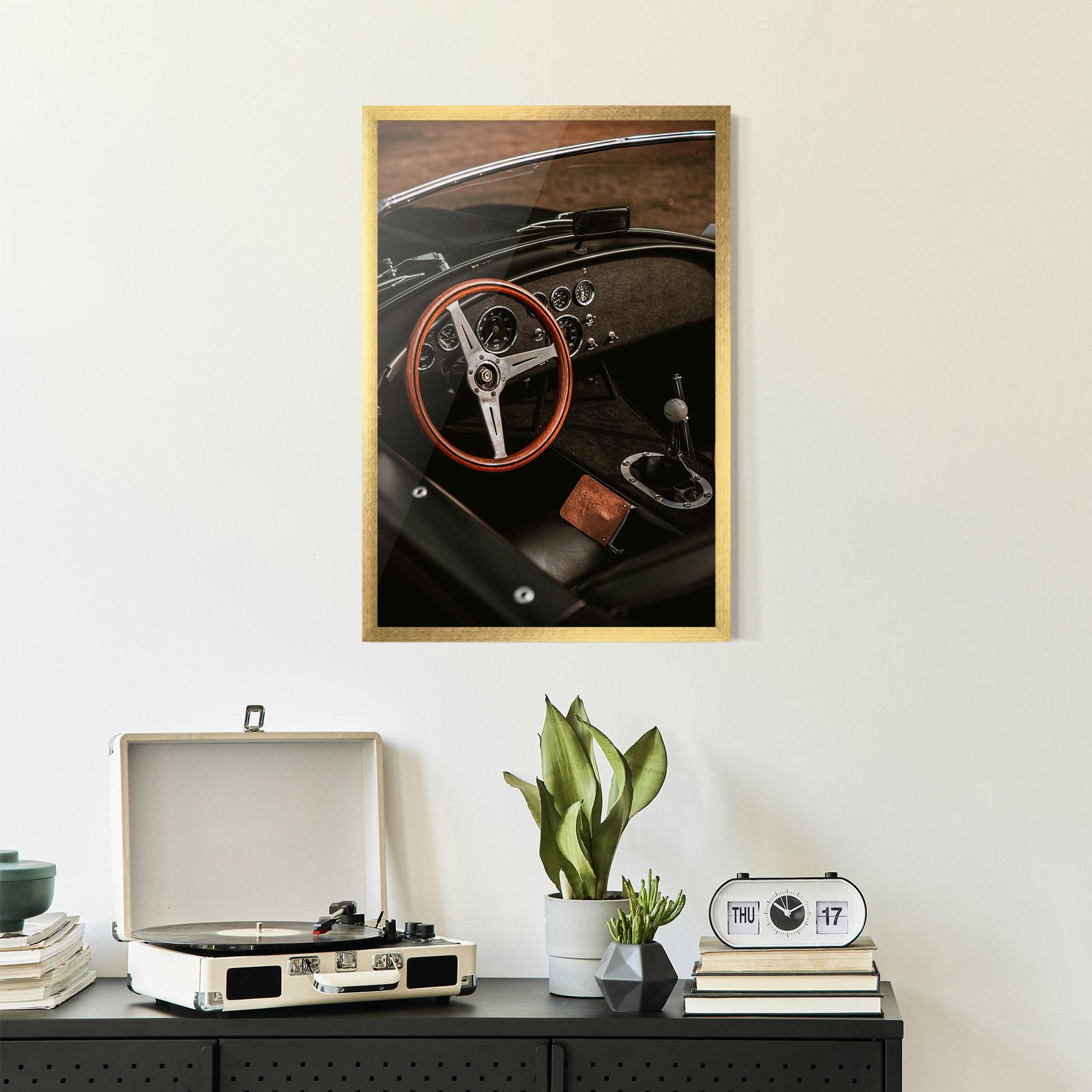 Рамкиран постер Orange Steering Wheel mockup 2