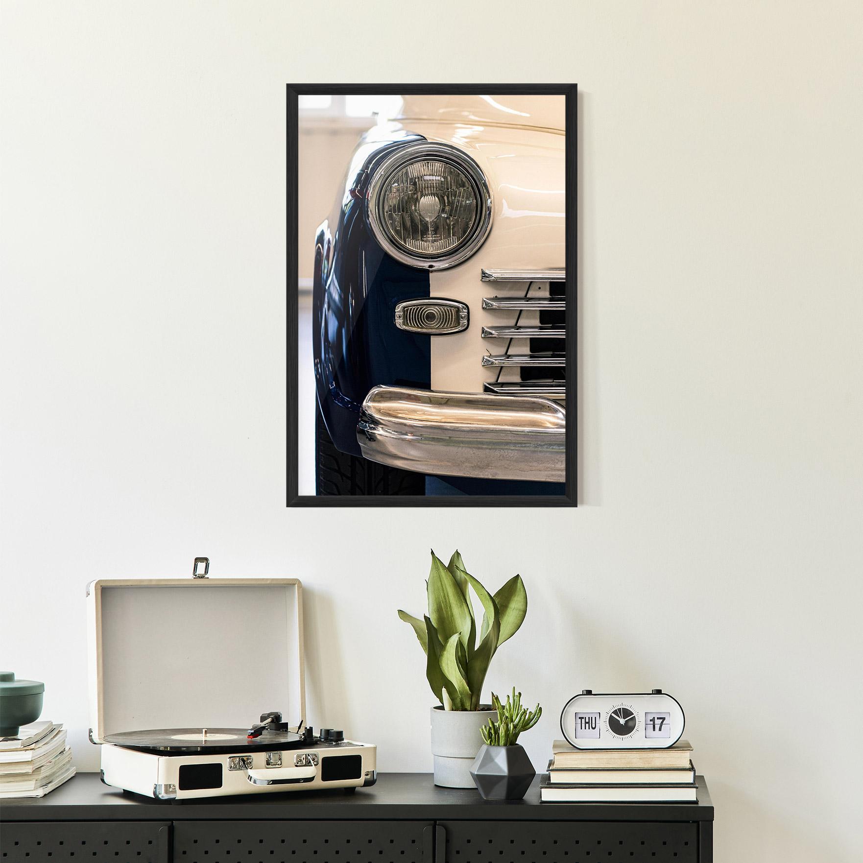 Рамкиран постер Blue White Car mockup 2