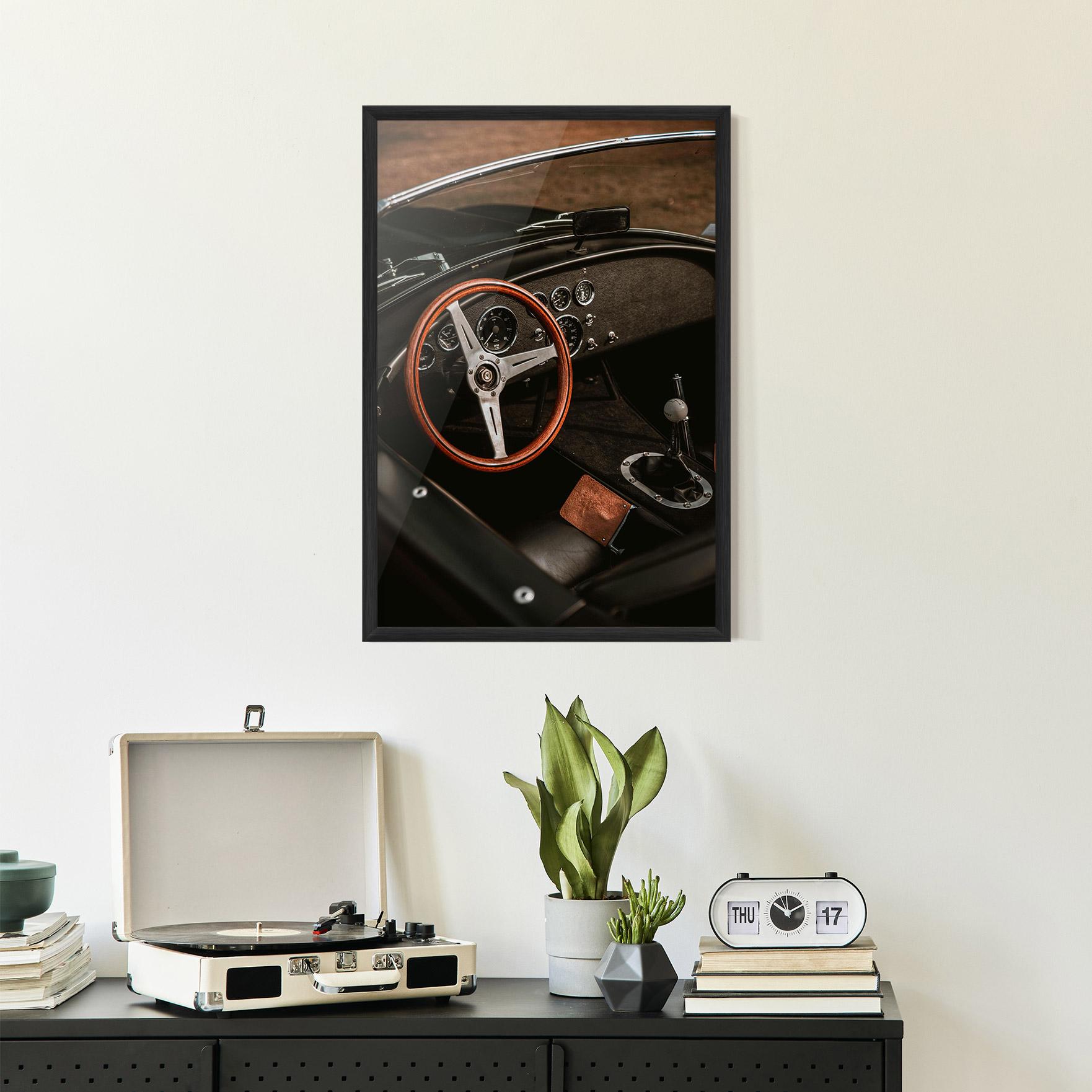 Рамкиран постер Orange Steering Wheel mockup 2
