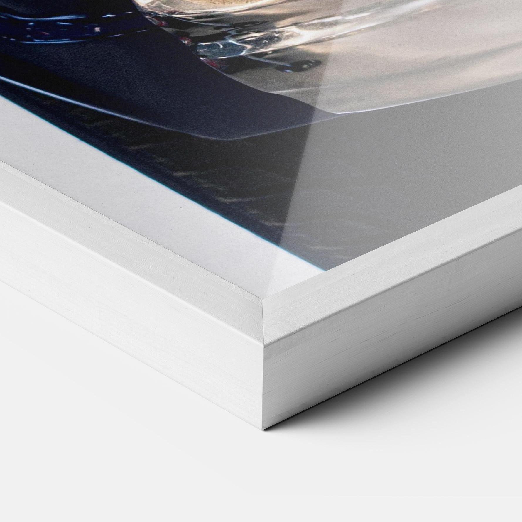 Рамкиран постер Blue White Car mockup 3