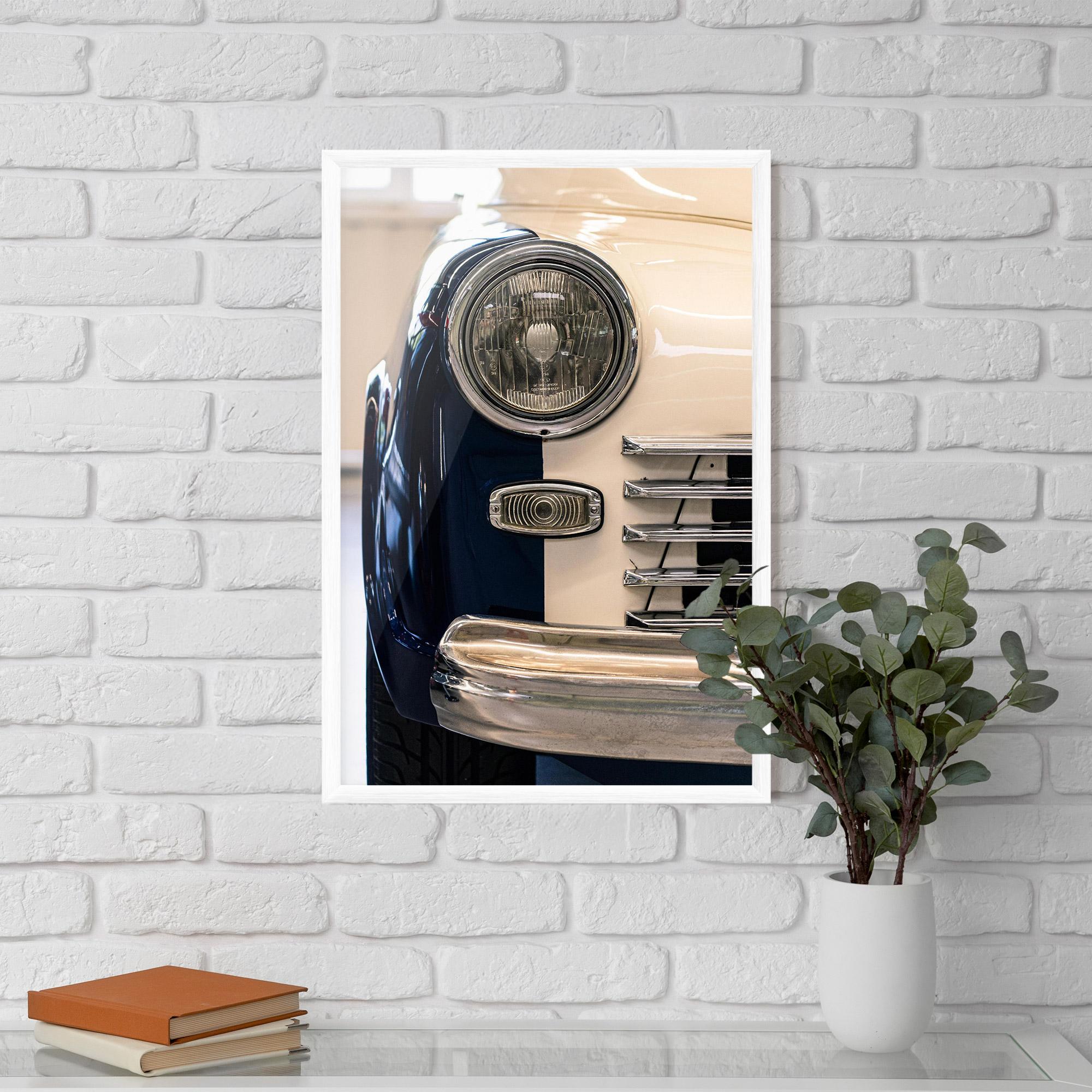 Рамкиран постер Blue White Car mockup 5