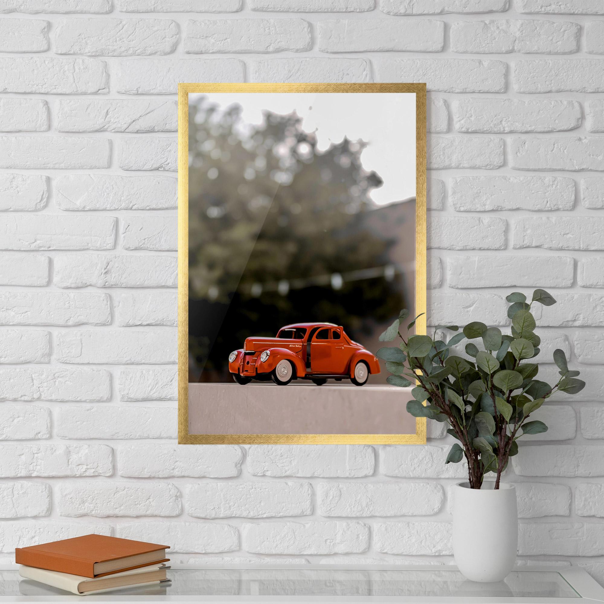 Рамкиран постер Orange Toy Car mockup 5