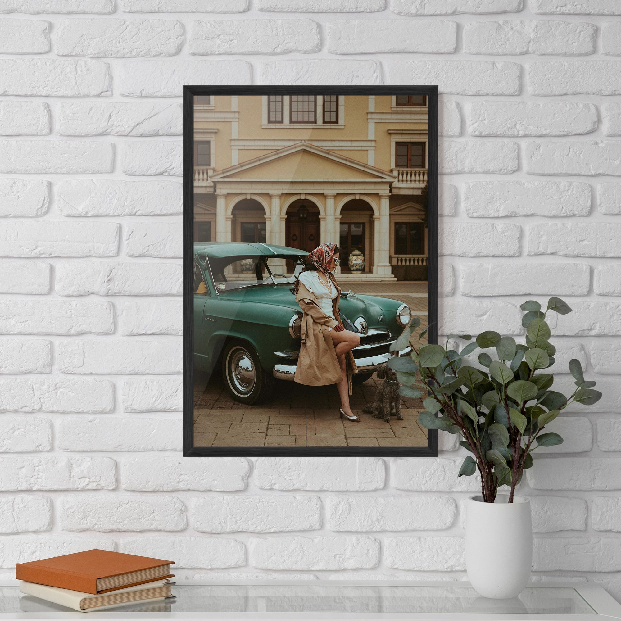 Vintage Lady Car mockup 5