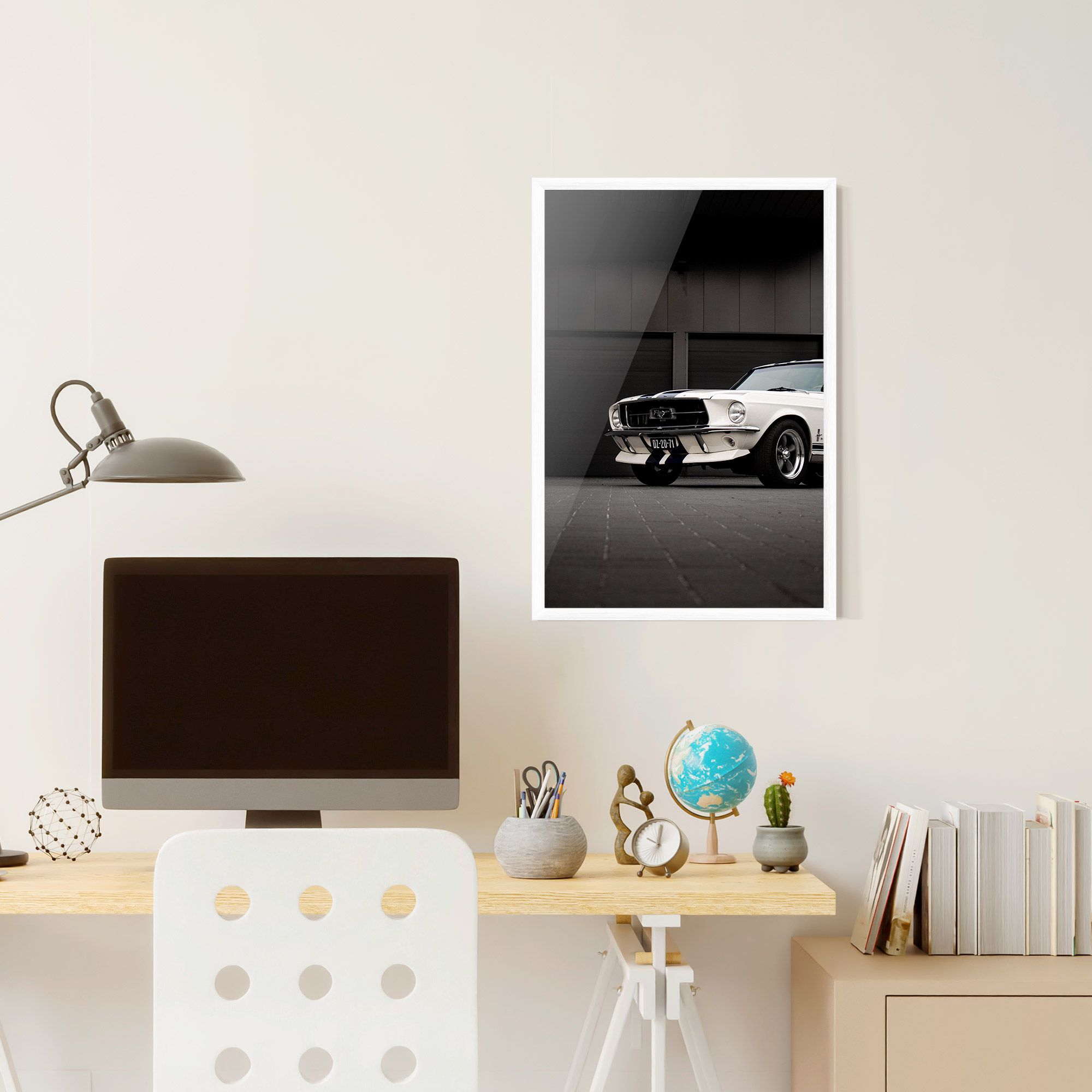 White Vintage Car mockup 6