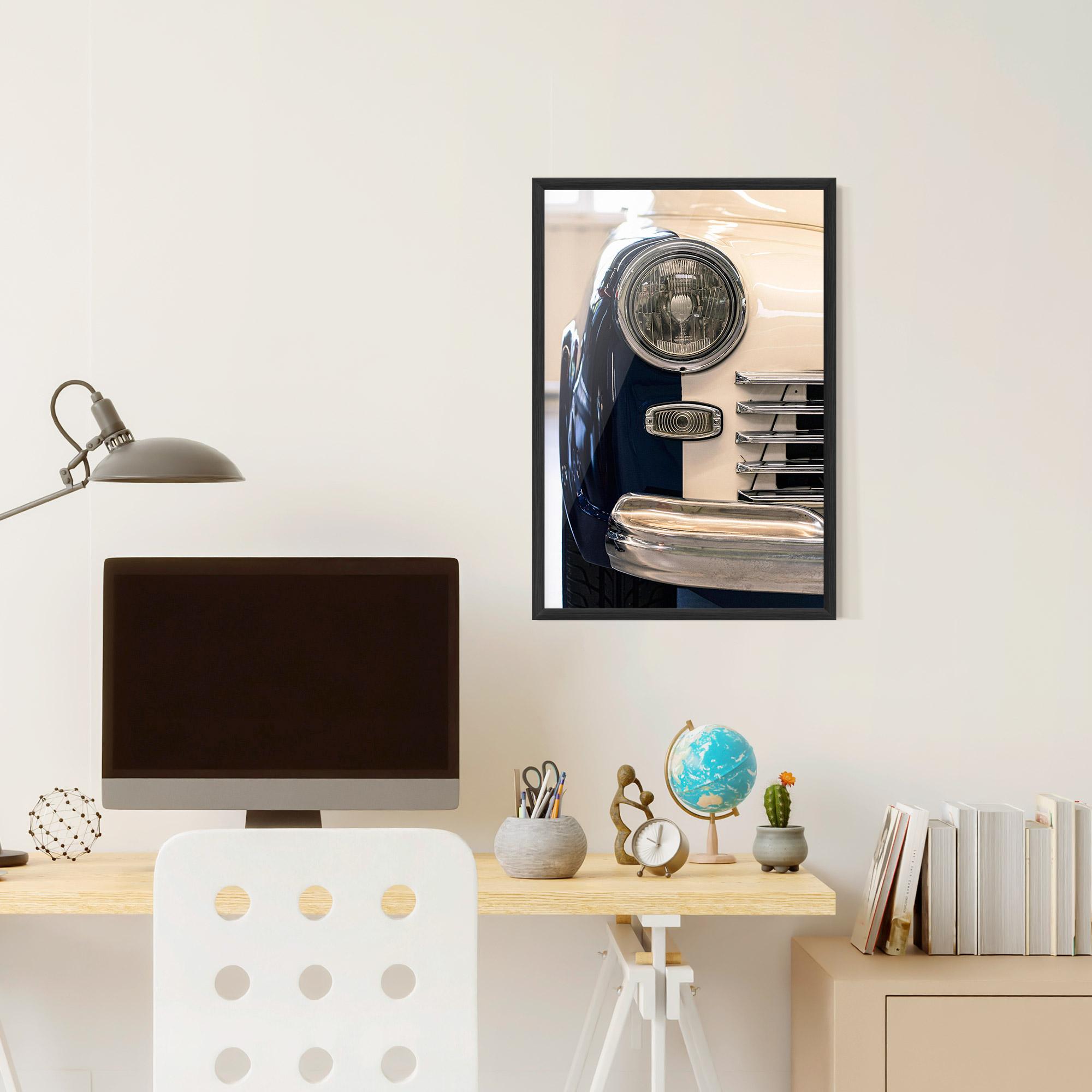 Рамкиран постер Blue White Car mockup 6