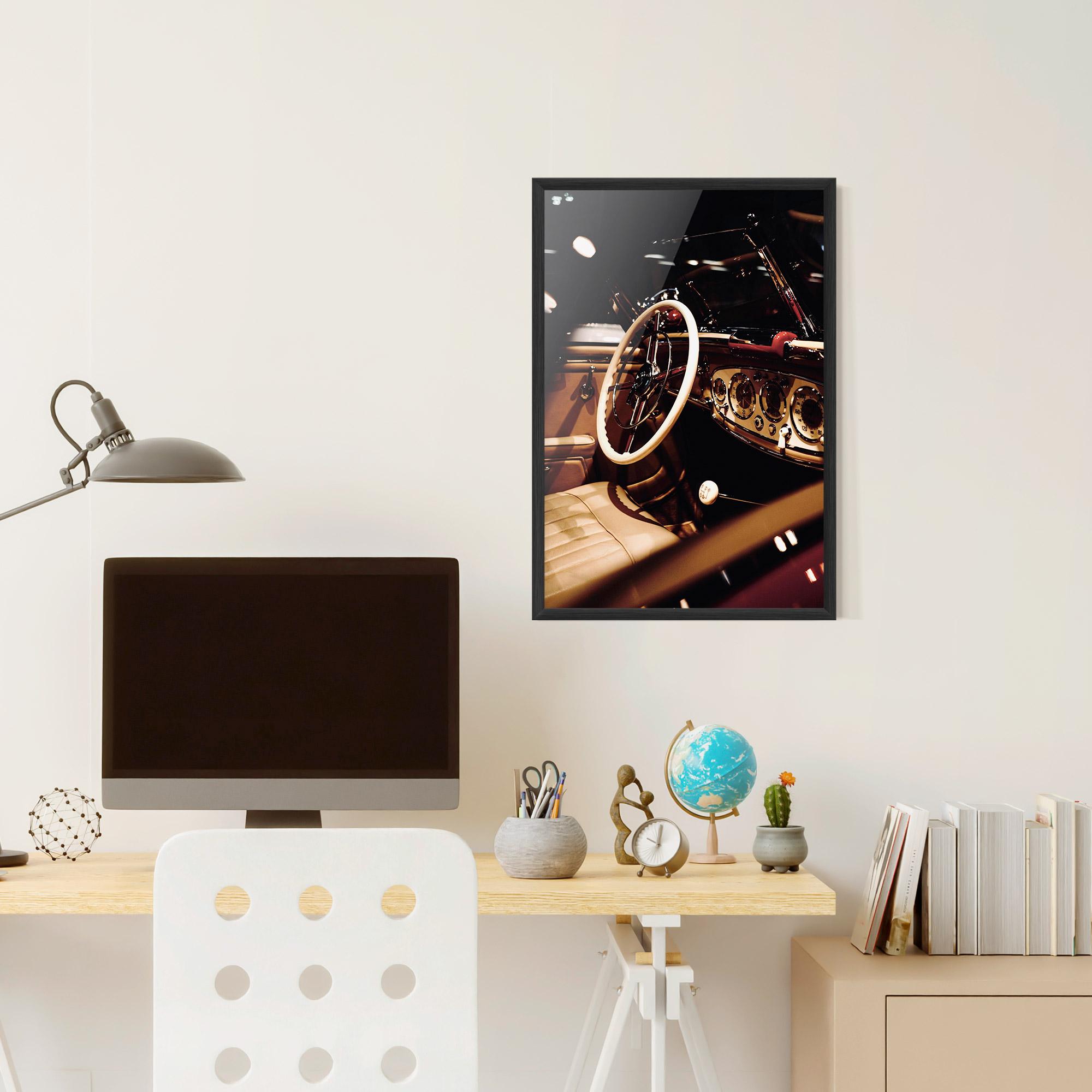 Рамкиран постер White Steering Wheel mockup 6