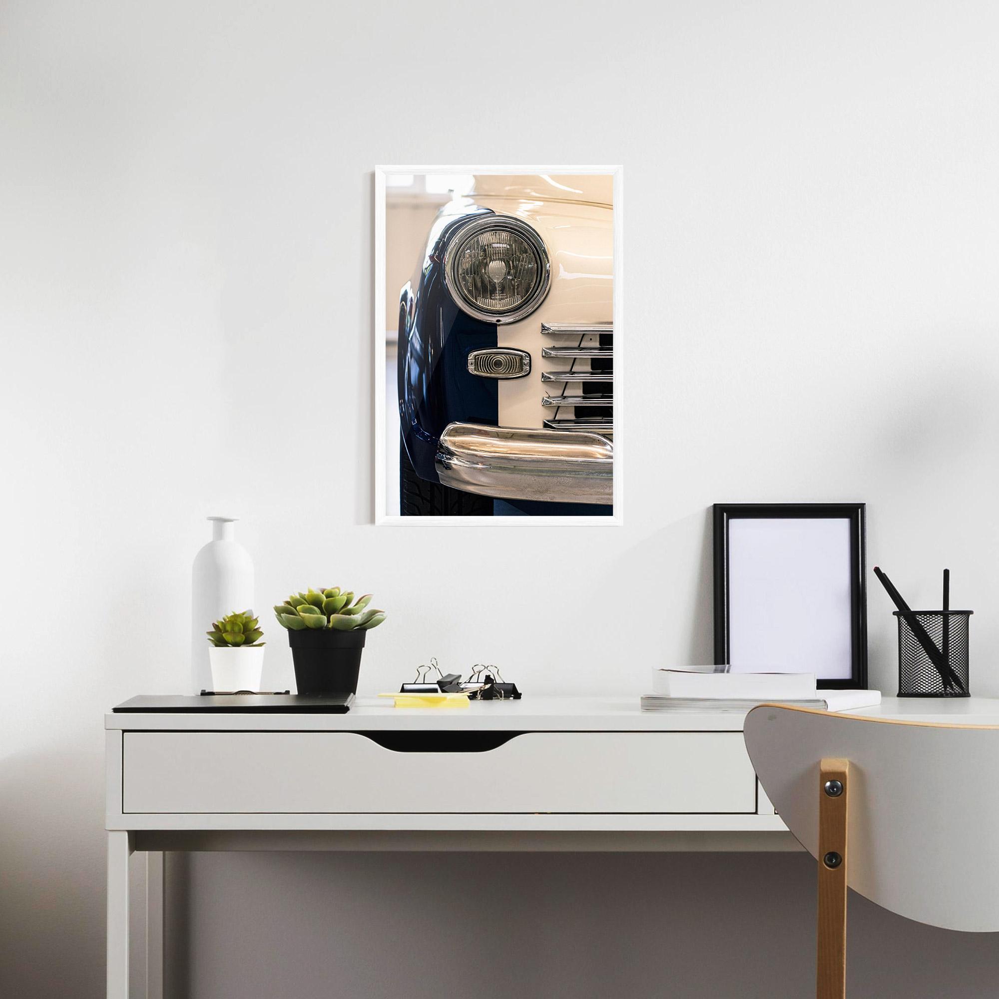 Рамкиран постер Blue White Car mockup 7