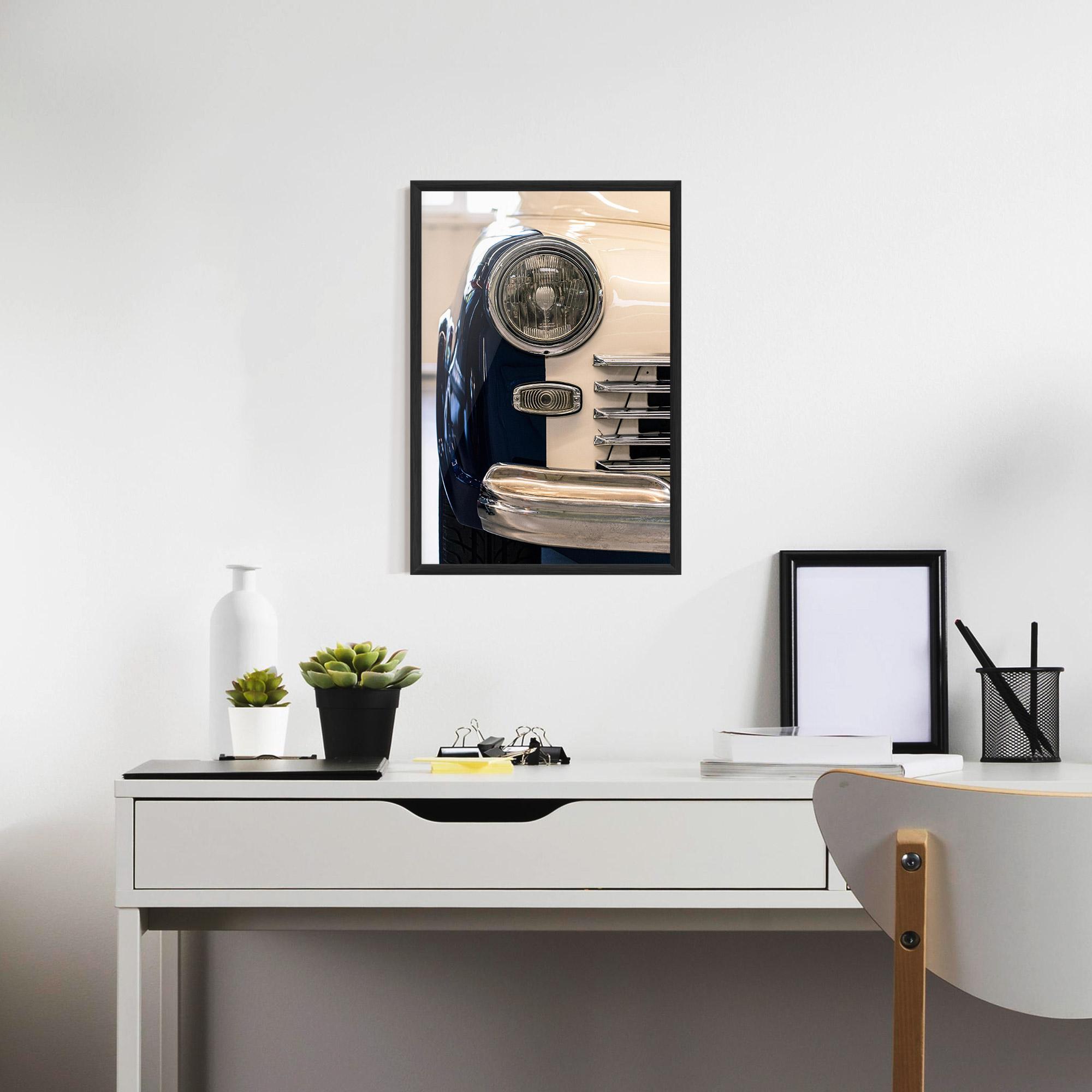 Рамкиран постер Blue White Car mockup 7