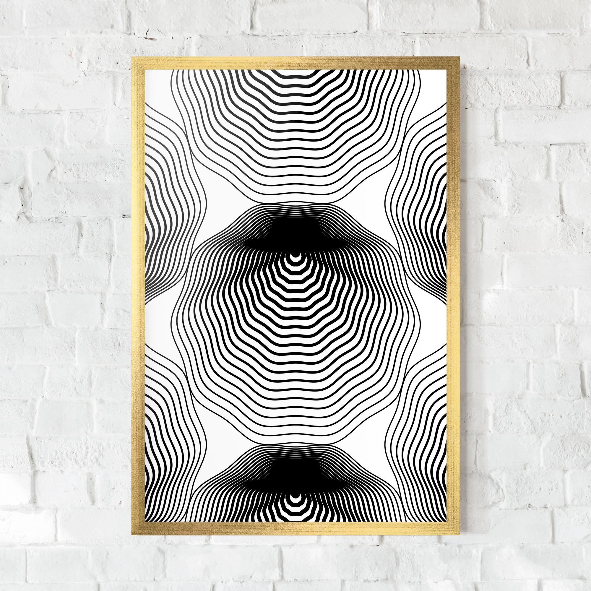 Рамкиран постер Black Line Art mockup 0