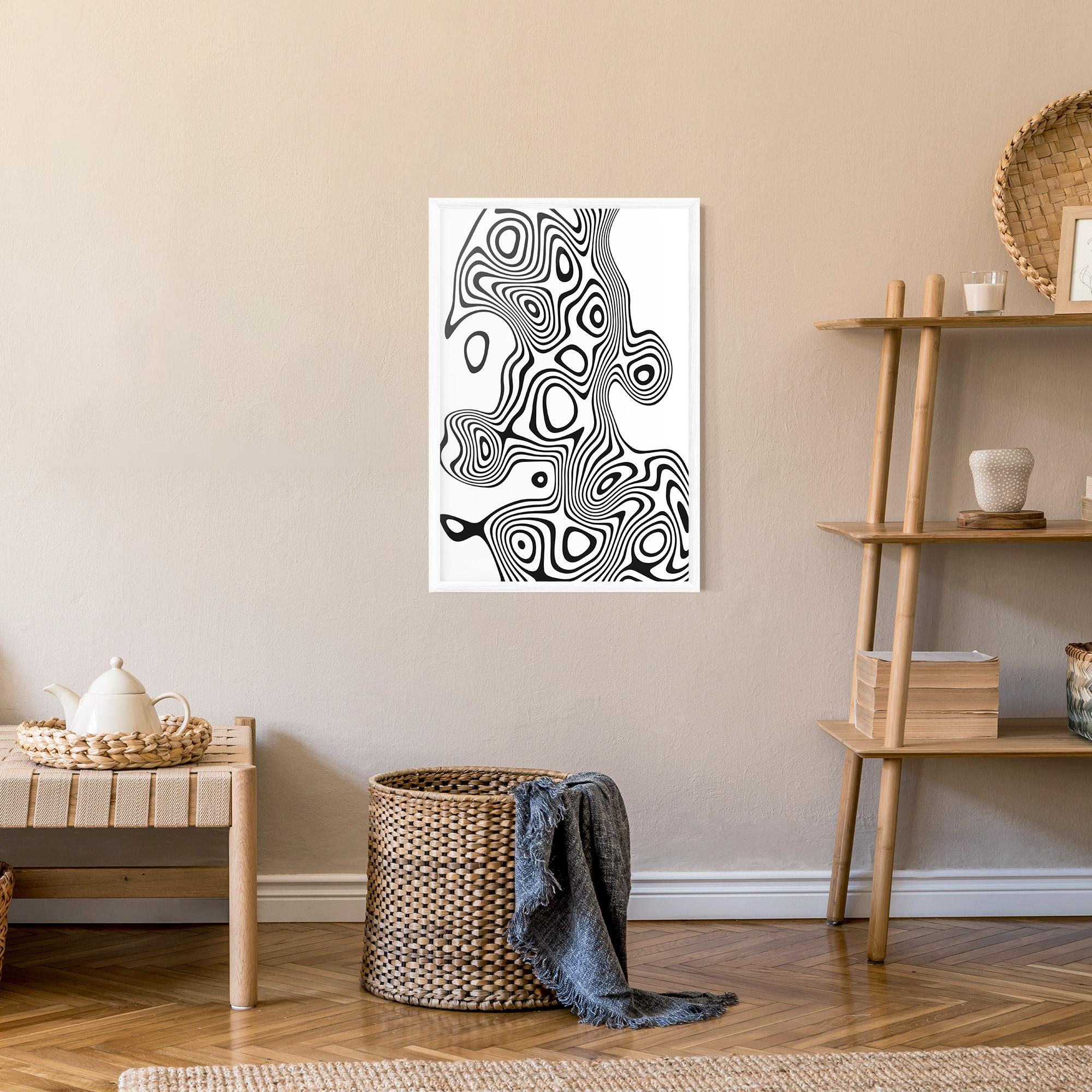 Рамкиран постер Abstract Line Grey Black mockup 9