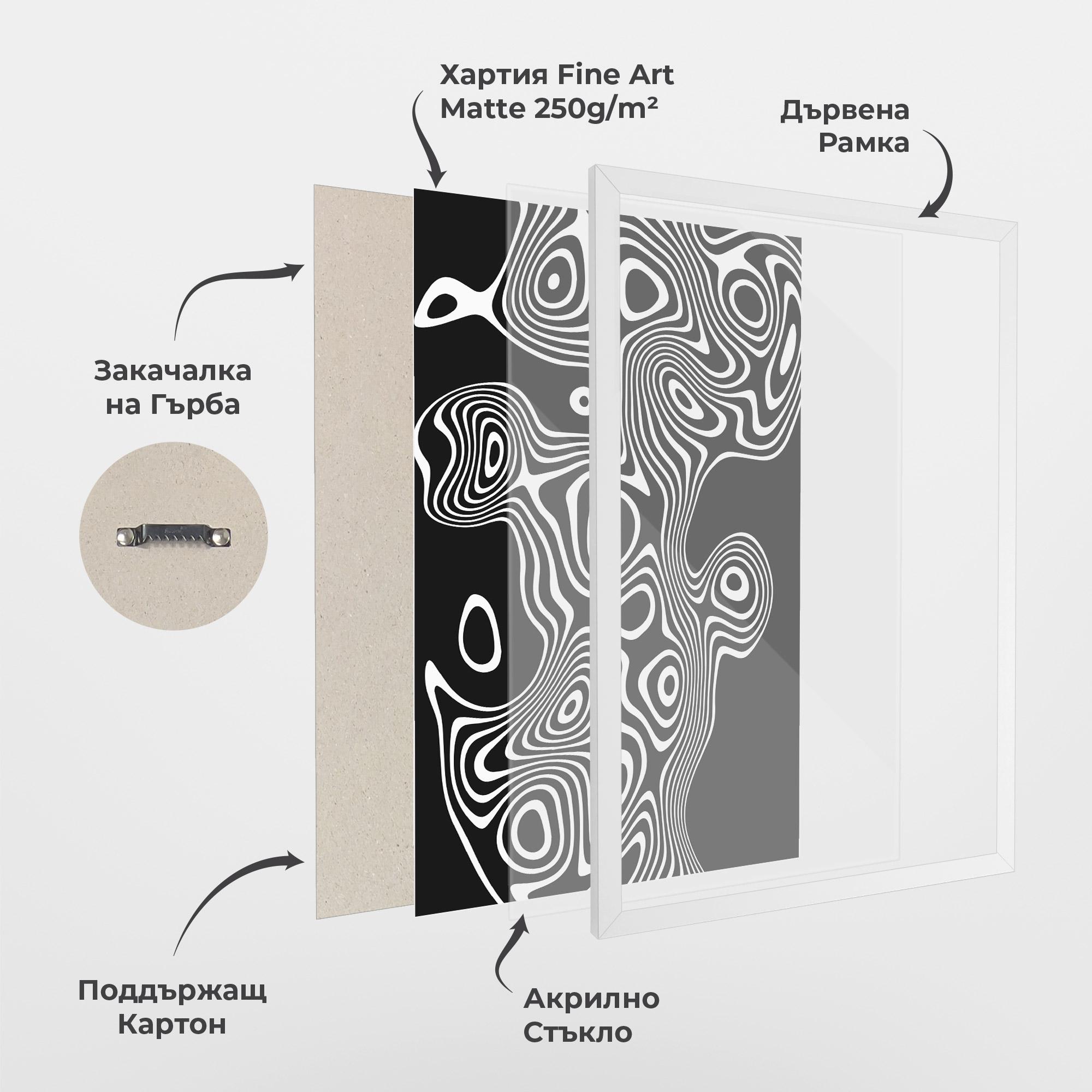 Рамкиран постер Abstract Grey Black Line mockup 1