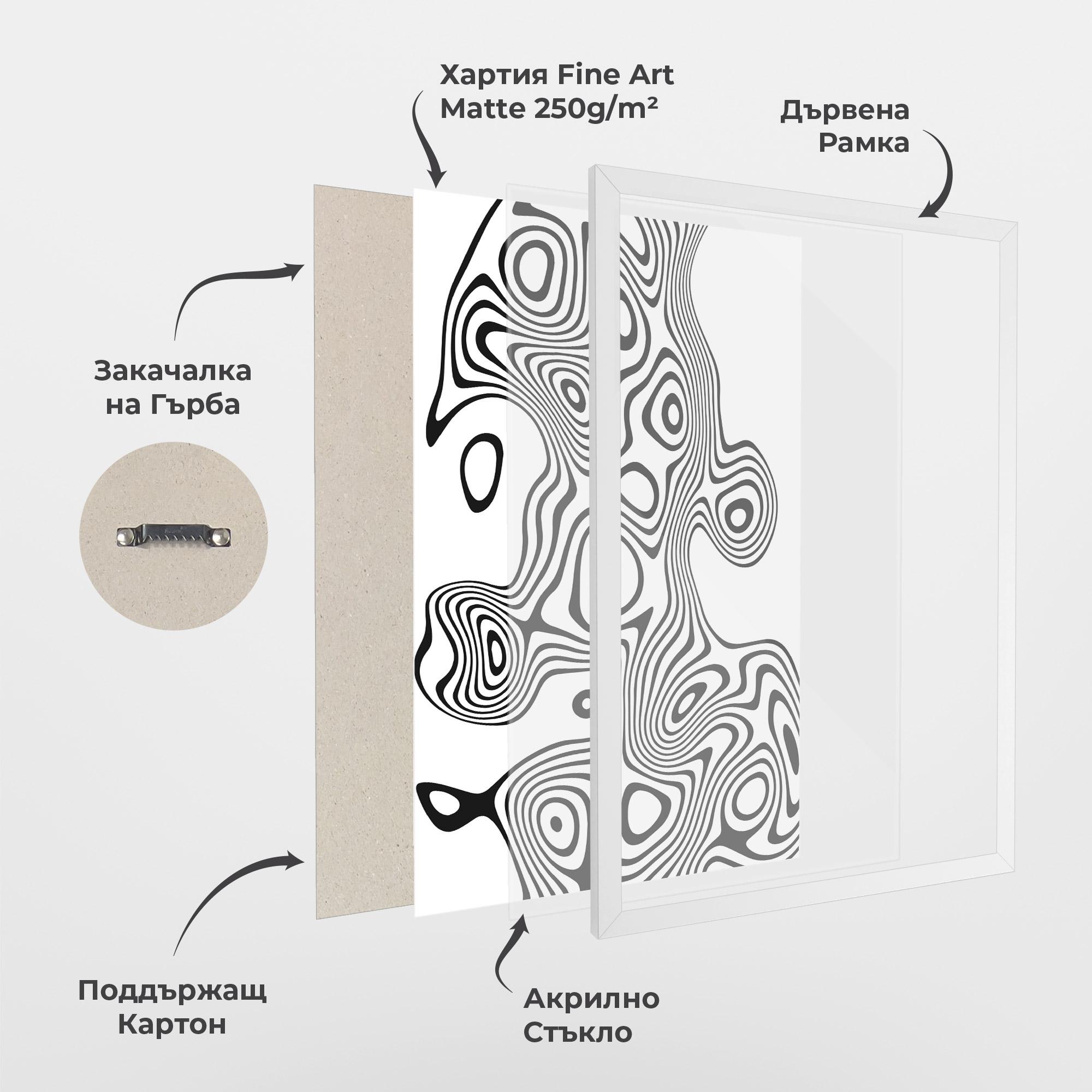 Рамкиран постер Abstract Line Grey Black mockup 1