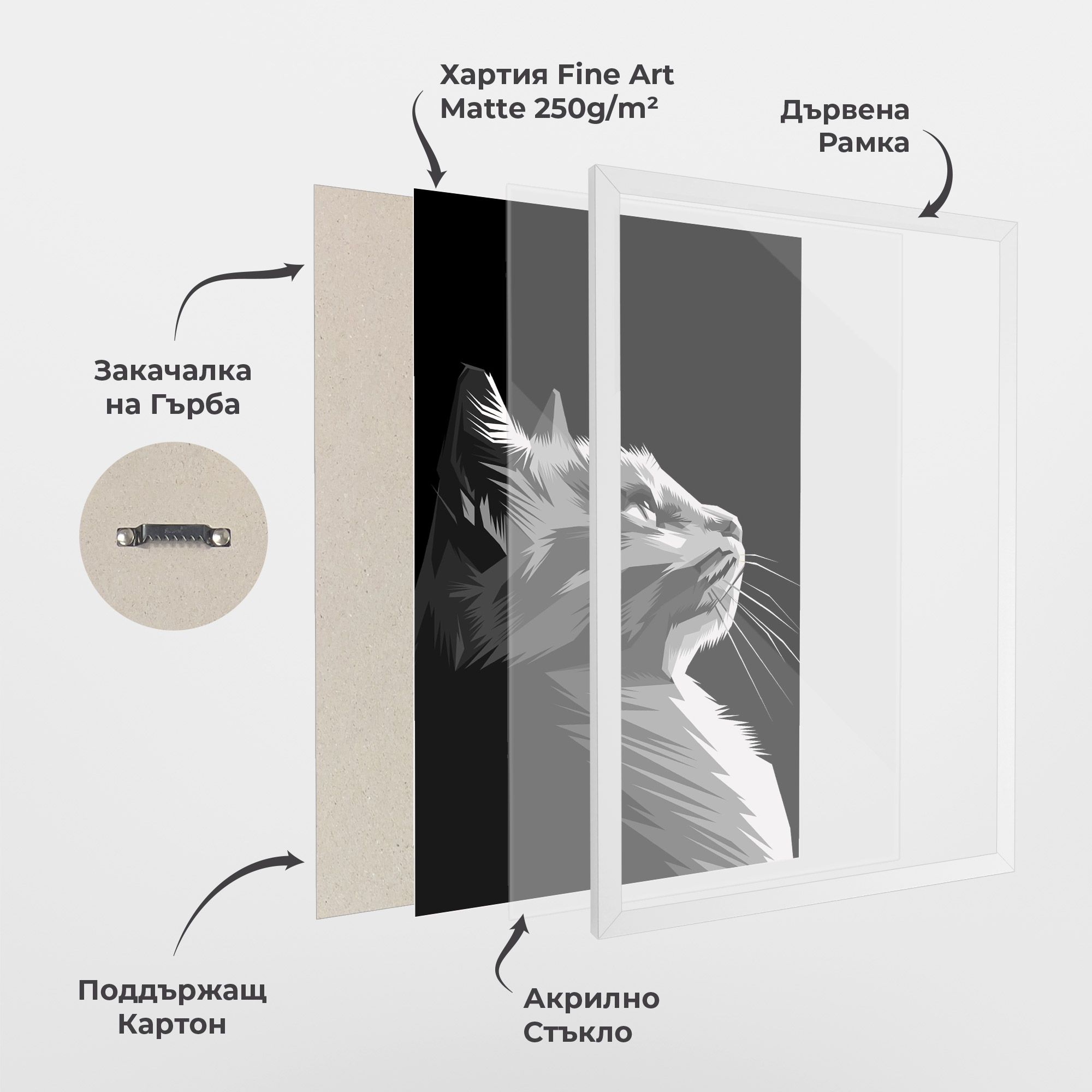 Grey Cat On Black mockup 1