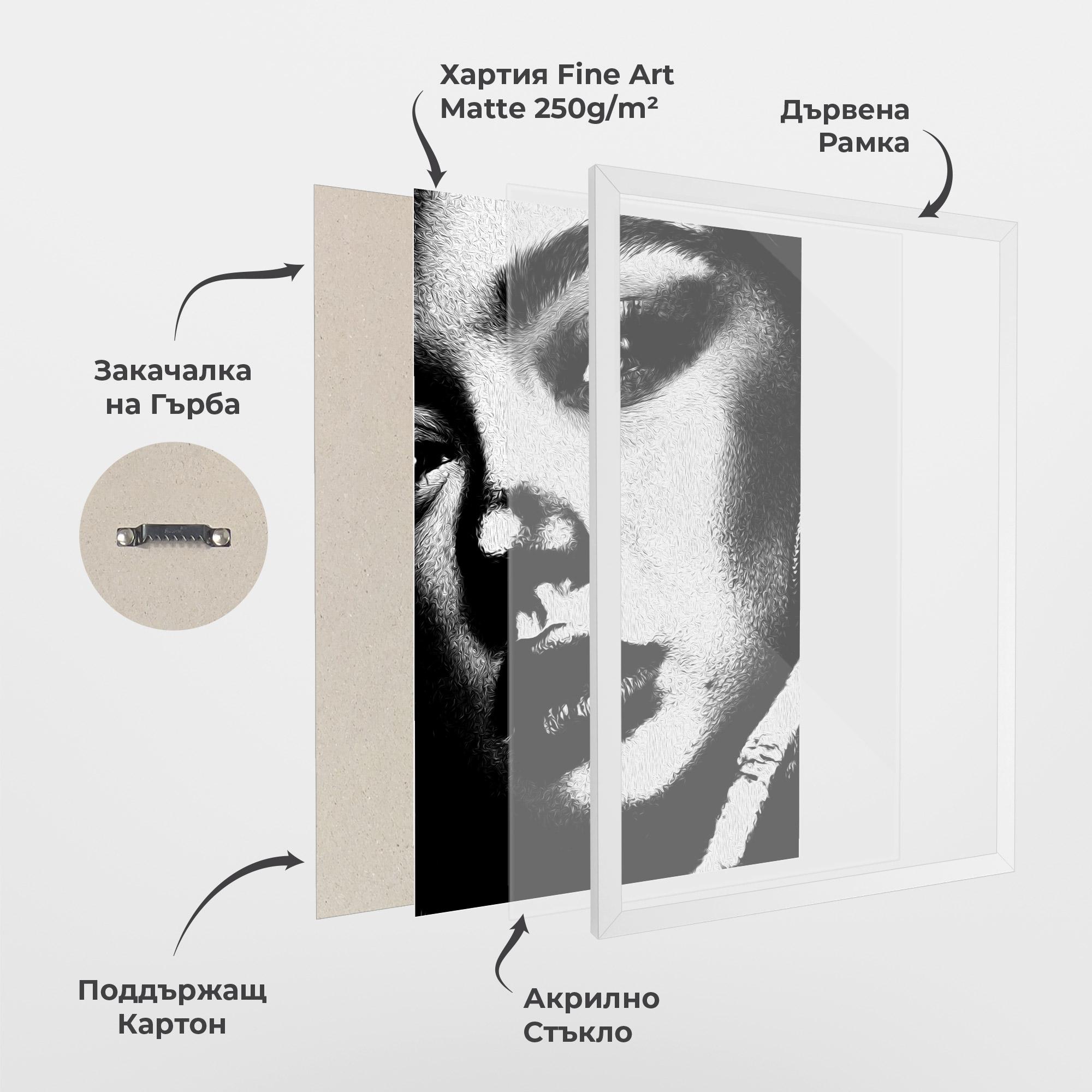 Рамкиран постер White Light Face mockup 1