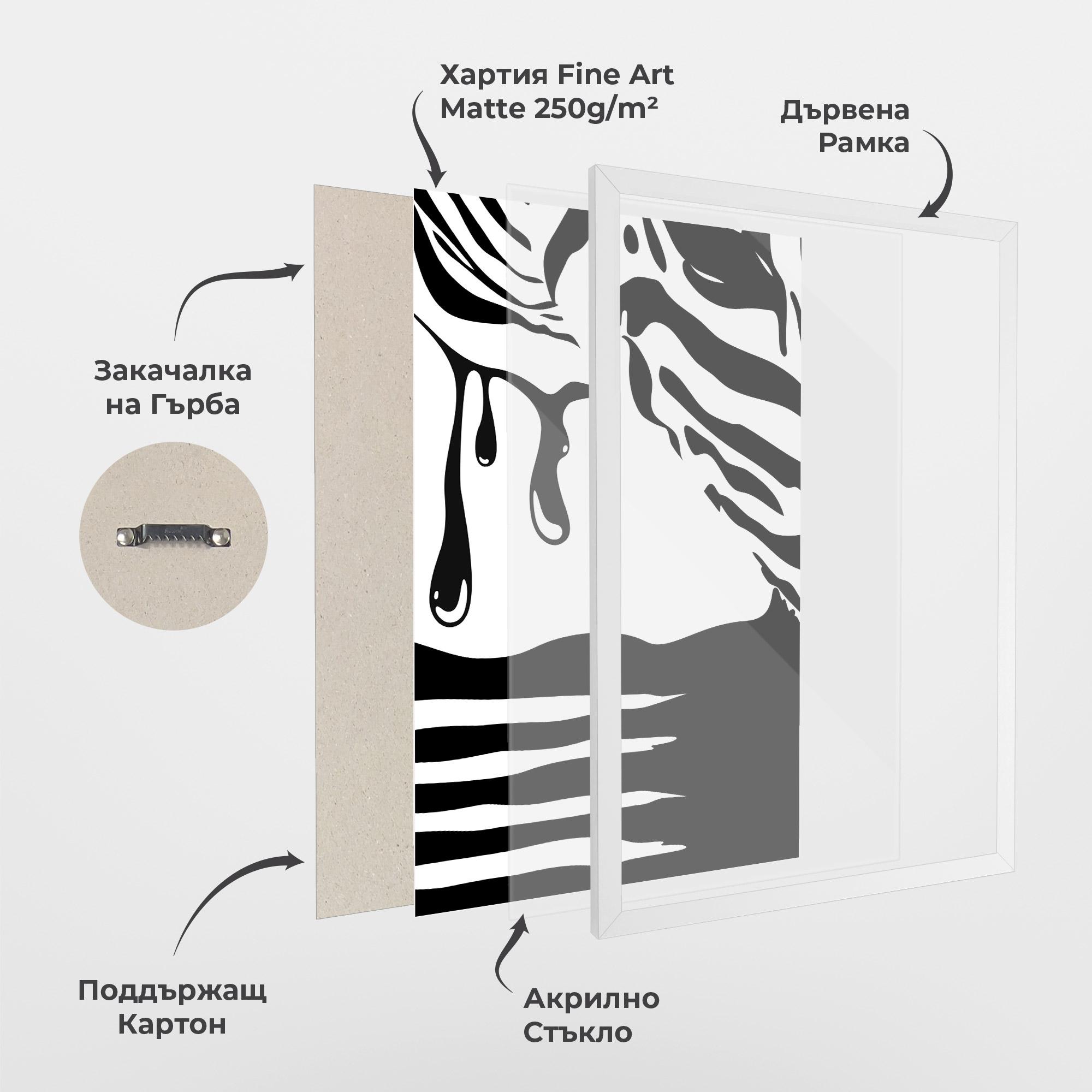 Рамкиран постер Zebra Eye mockup 1