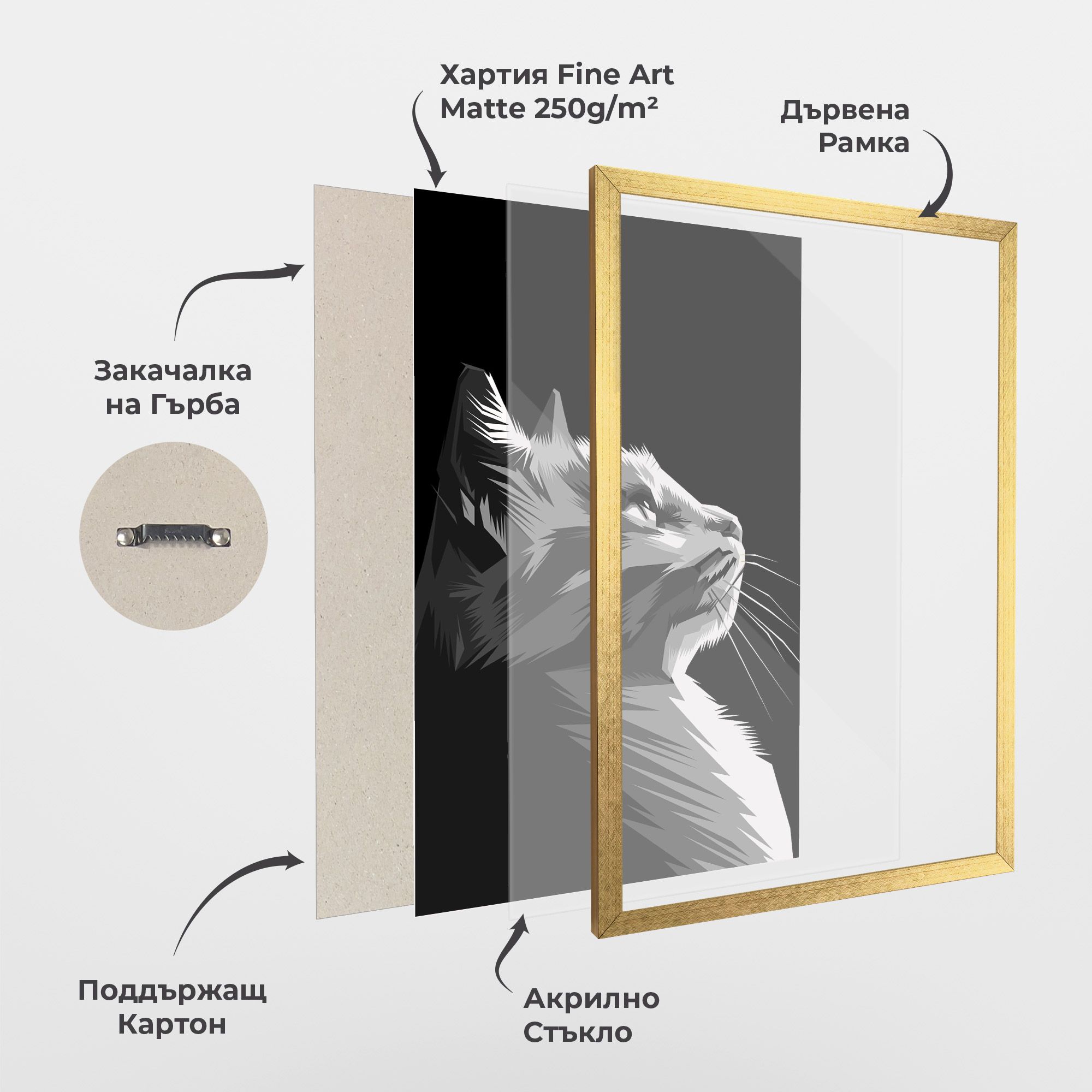 Grey Cat On Black mockup 1