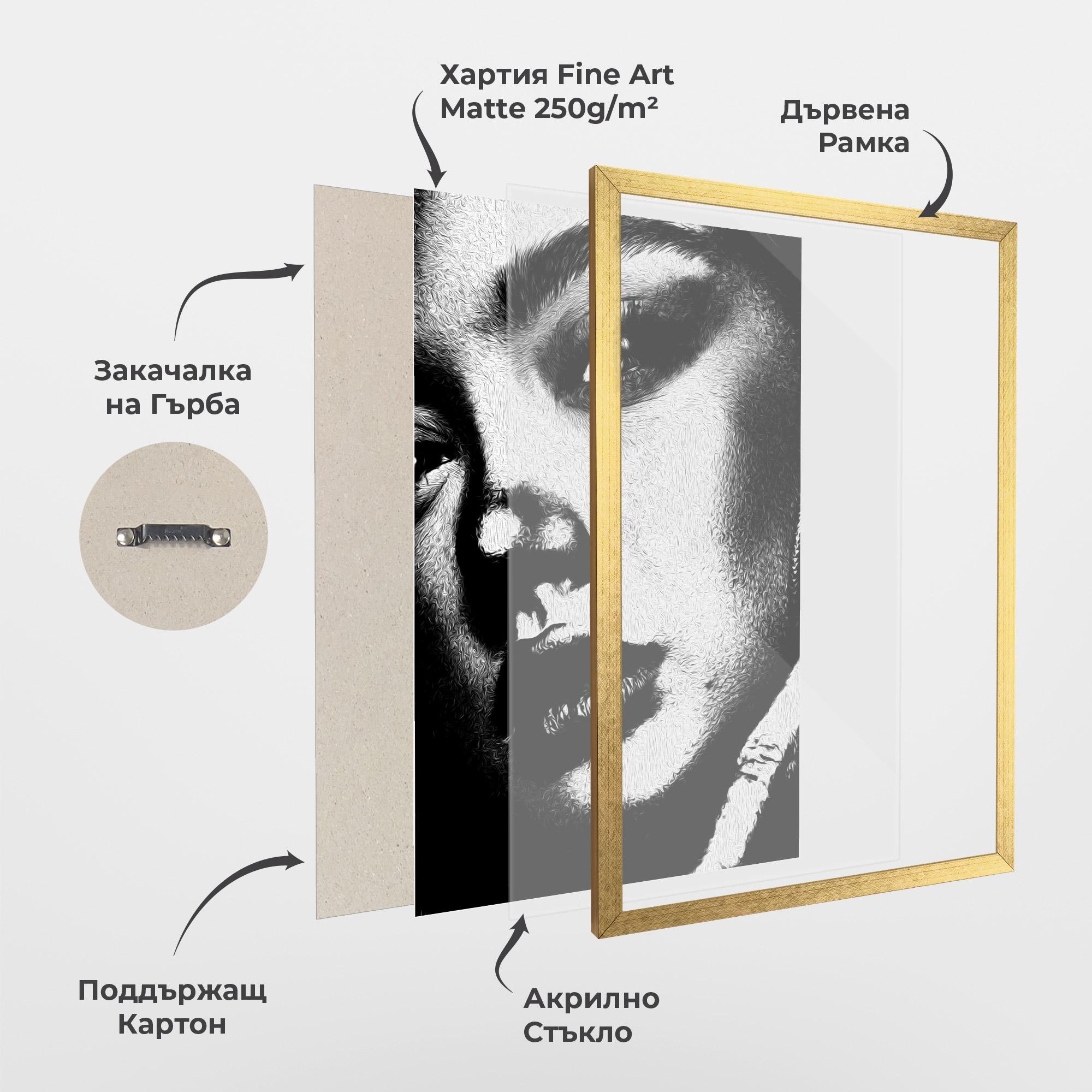 Рамкиран постер White Light Face mockup 1