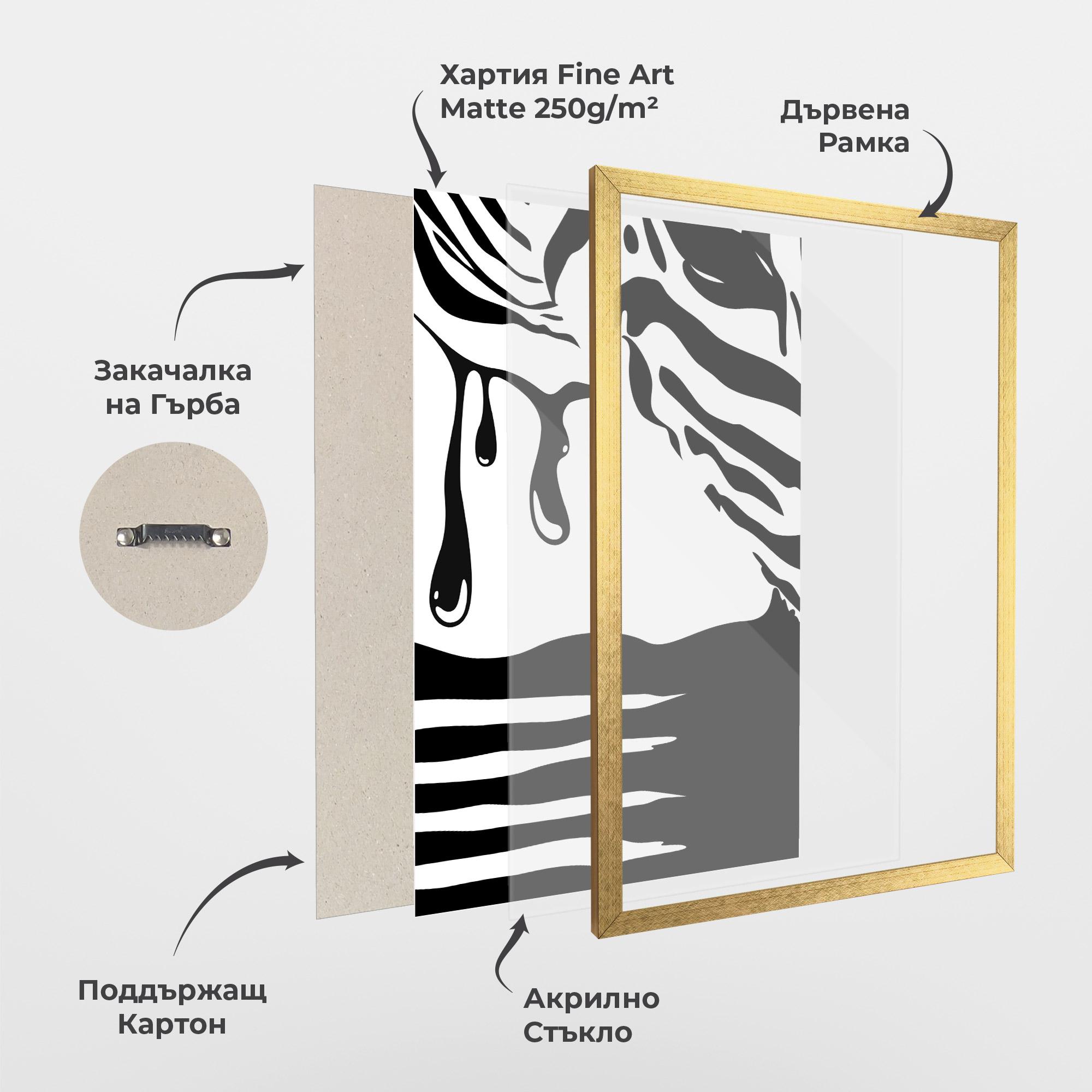 Рамкиран постер Zebra Eye mockup 1