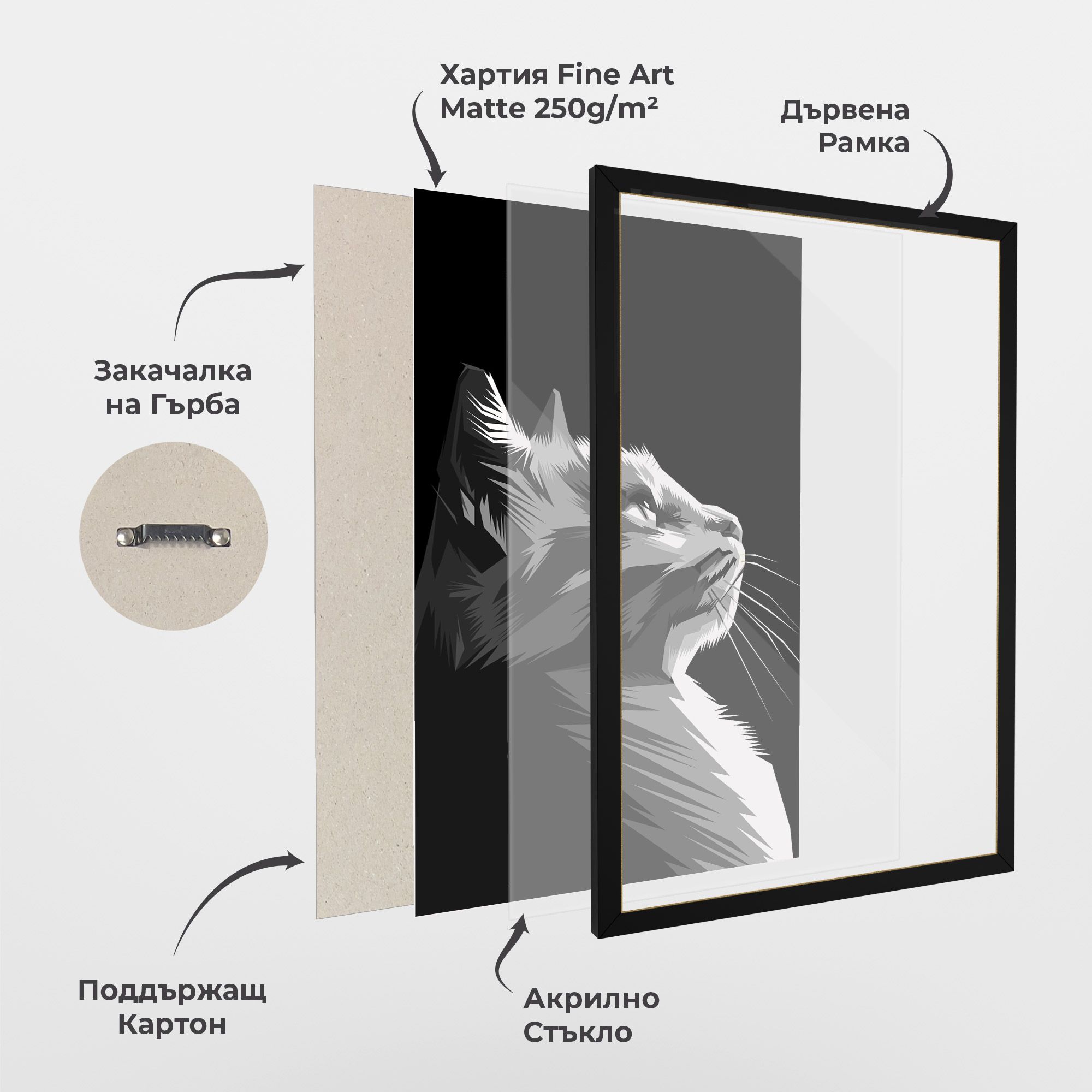 Grey Cat On Black mockup 1