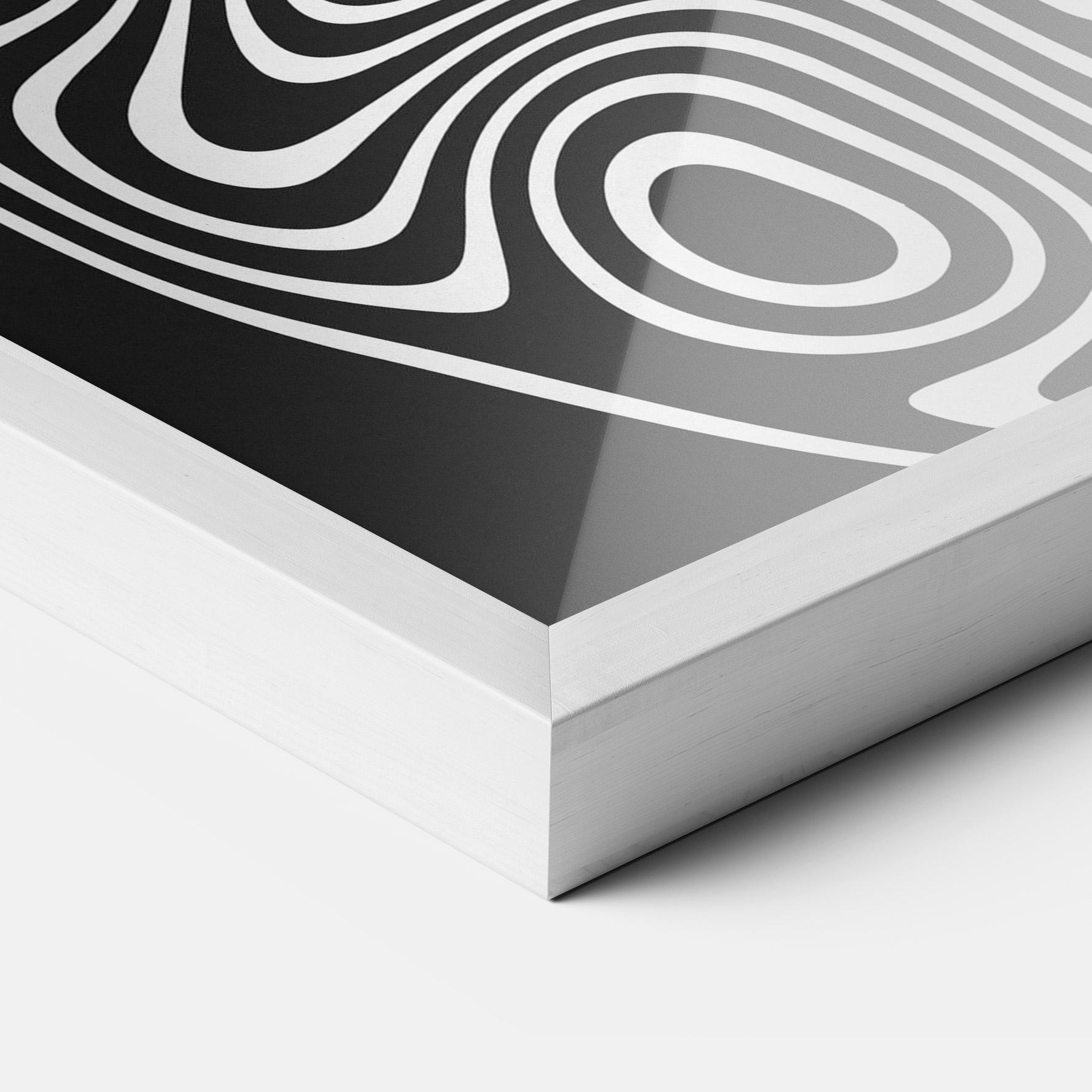 Рамкиран постер Abstract Grey Black Line mockup 3