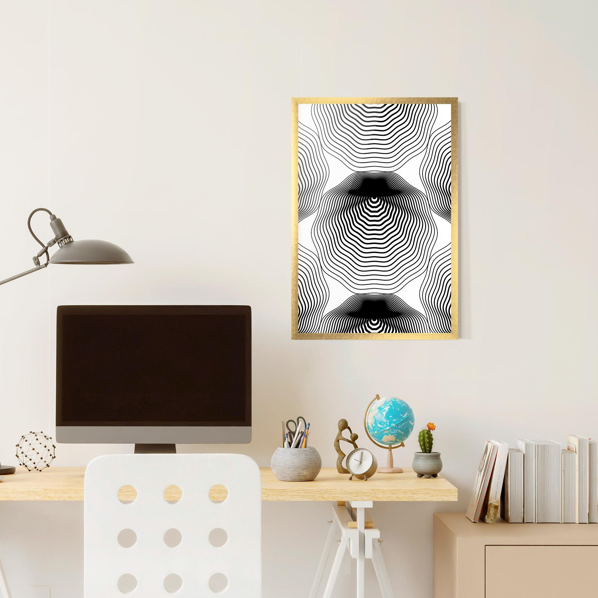 Рамкиран постер Black Line Art mockup 6