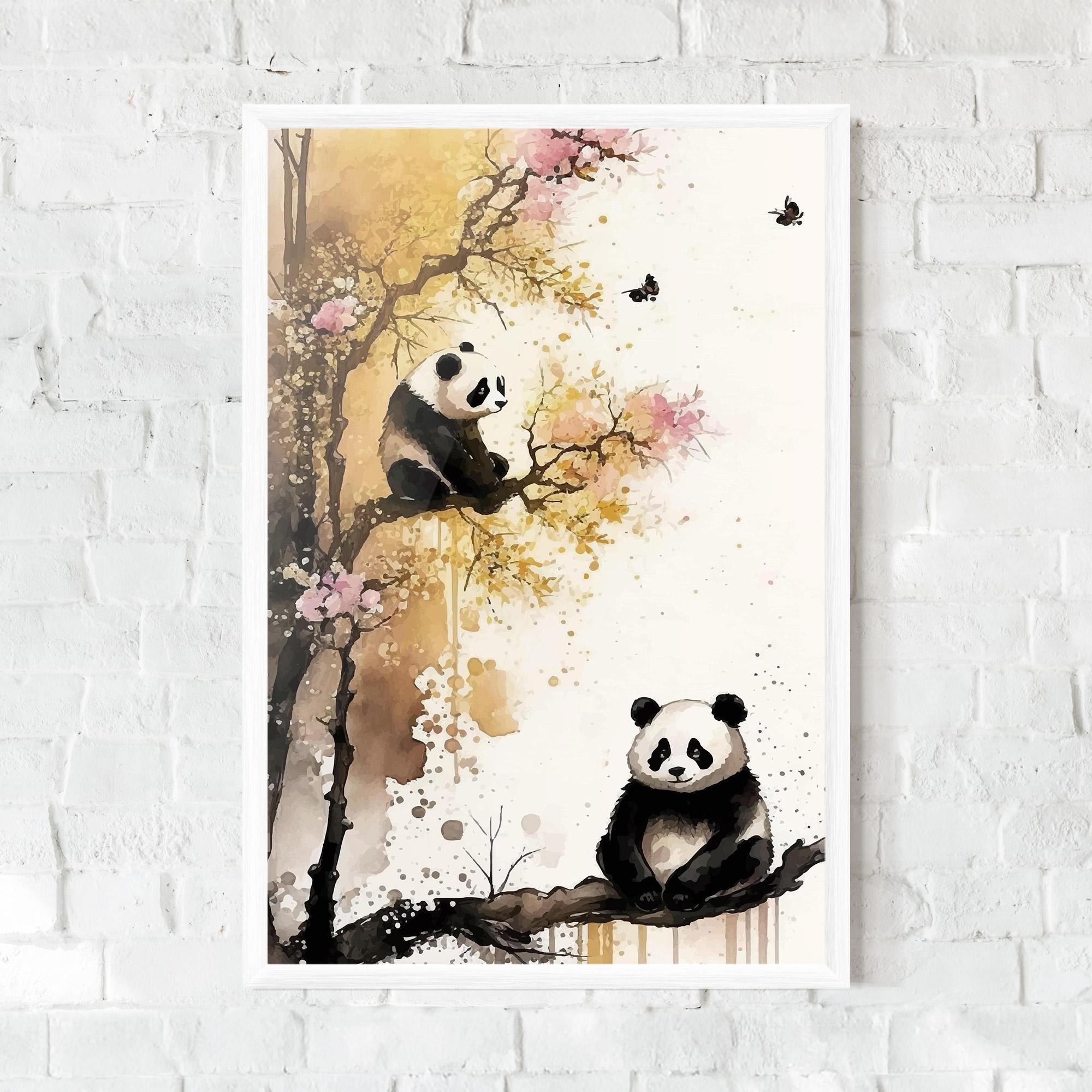 Рамкиран постер Panda Asiatic View mockup 0