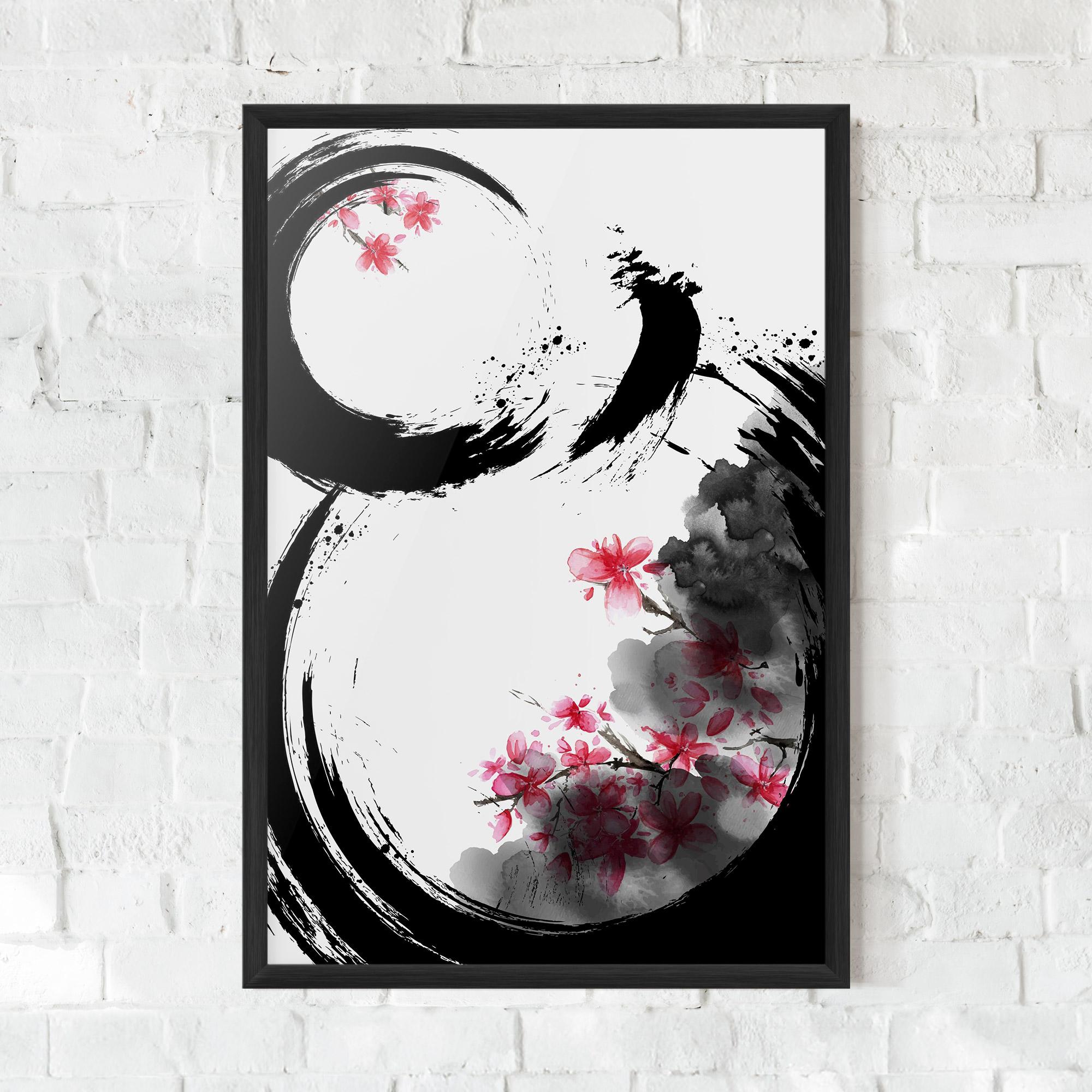 Рамкиран постер Pink Flower Smoke mockup 0