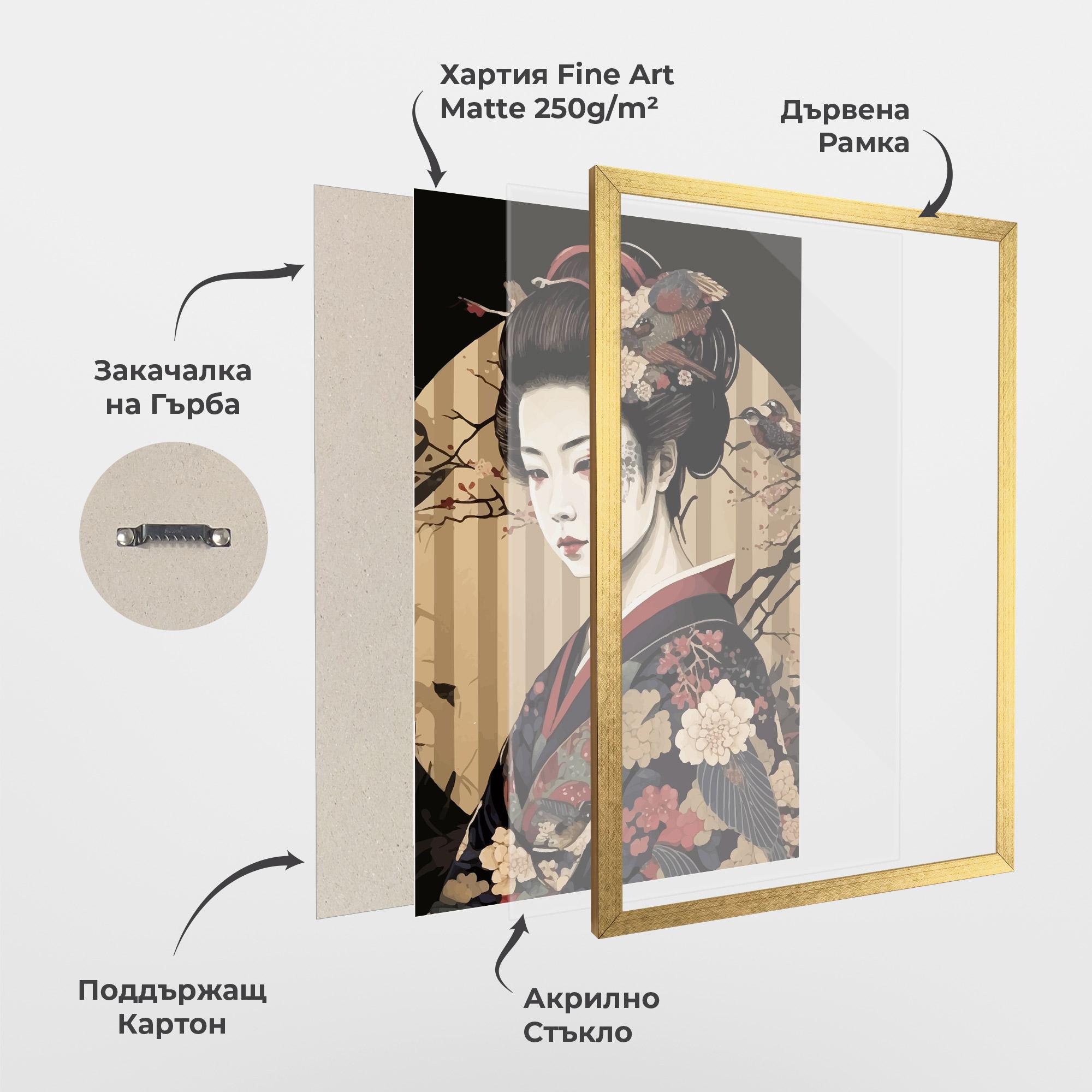 Рамкиран постер Asiatic Lady mockup 1