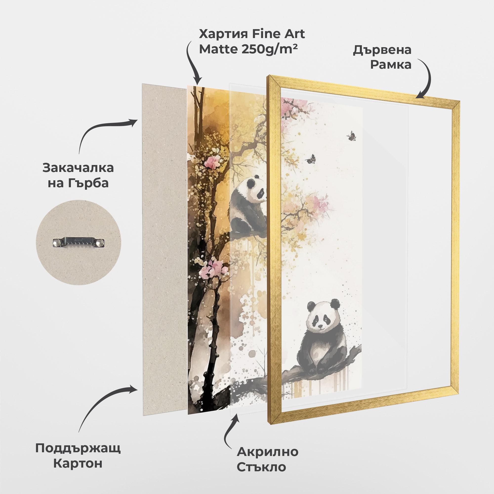 Рамкиран постер Panda Asiatic View mockup 1