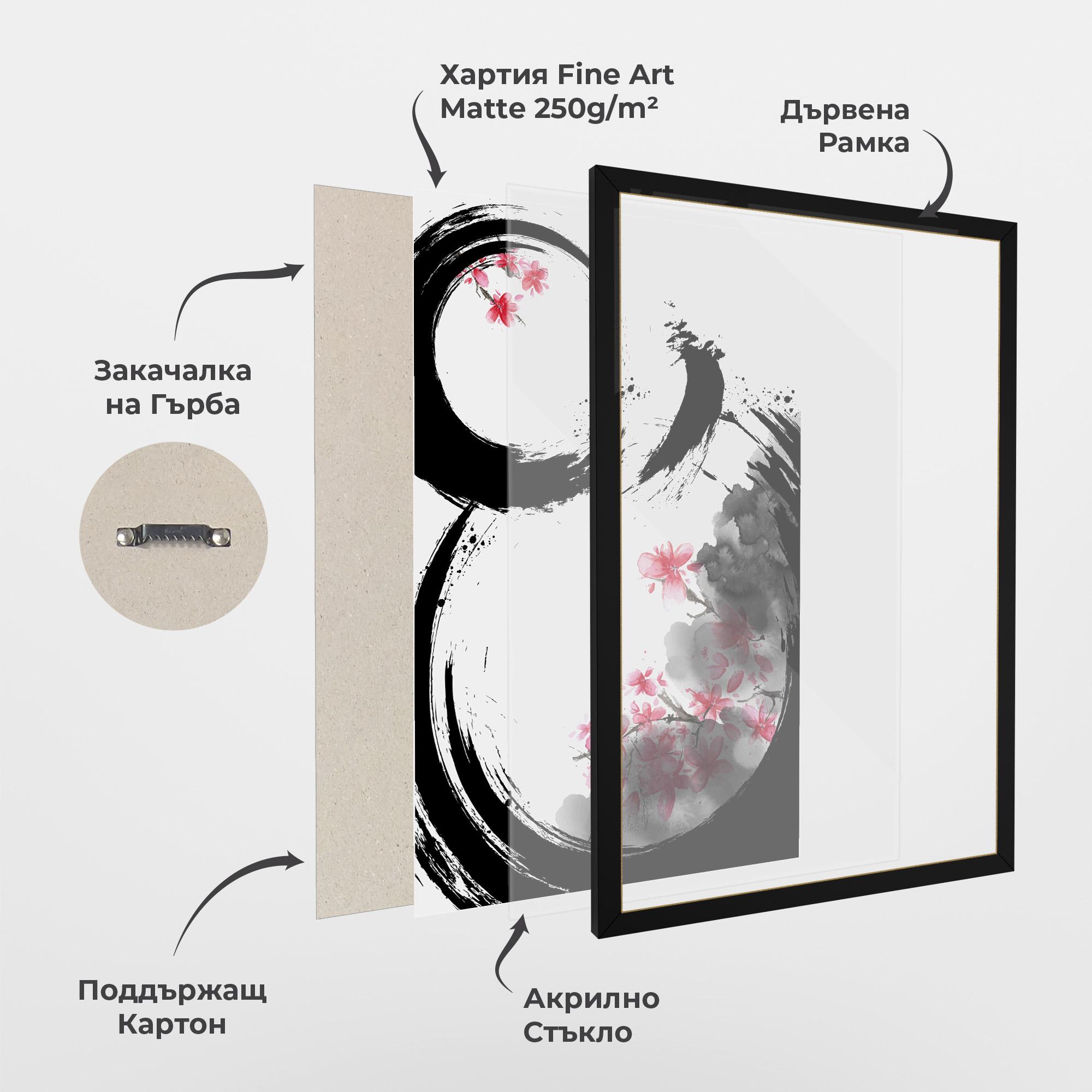 Рамкиран постер Pink Flower Smoke mockup 1