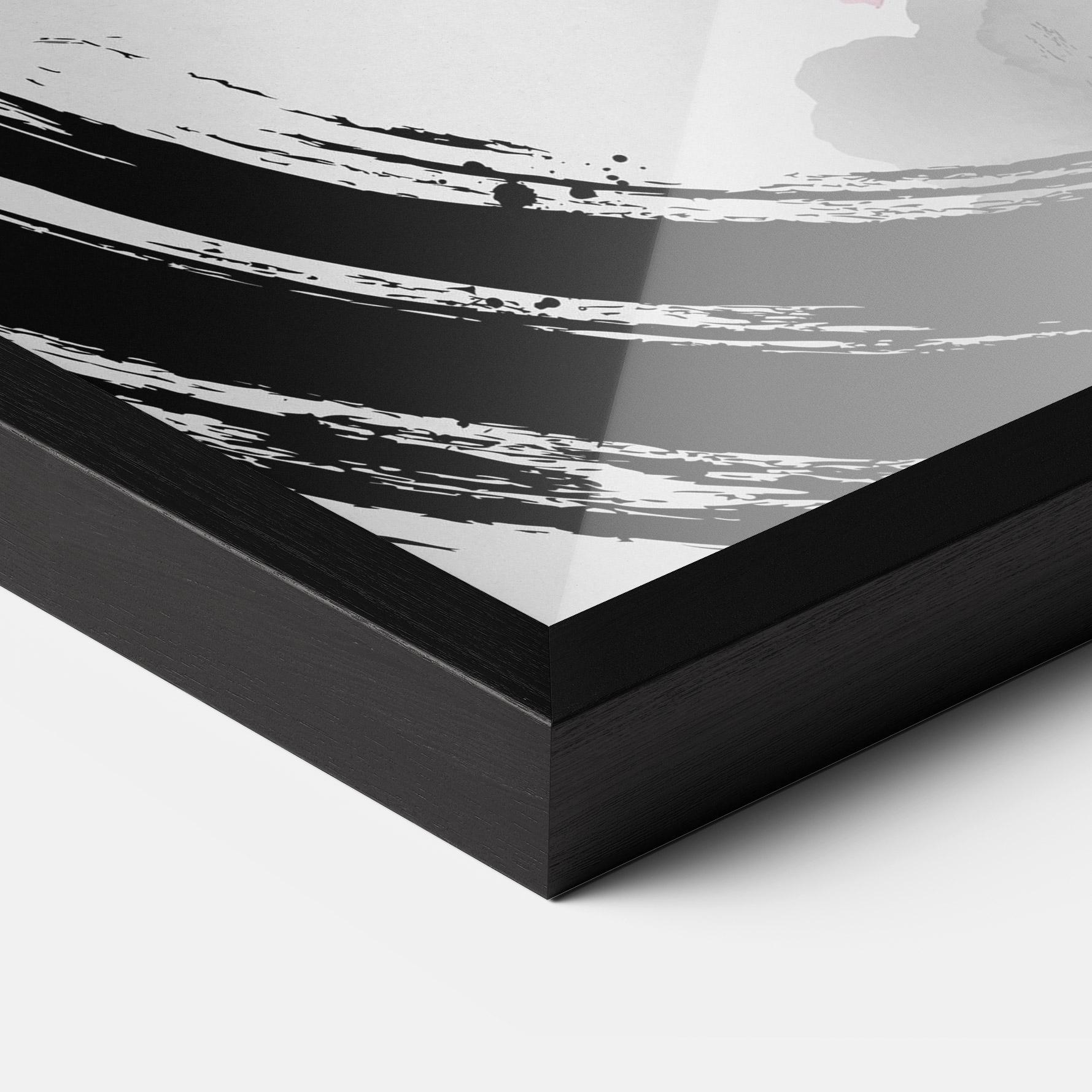 Рамкиран постер Pink Flower Smoke mockup 3