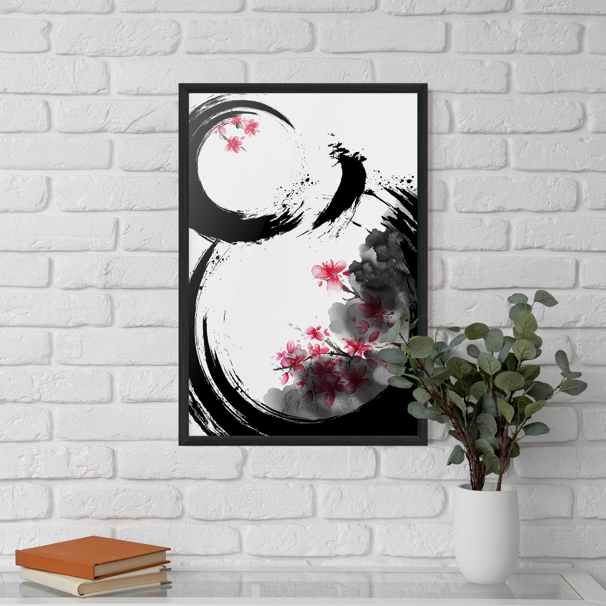 Рамкиран постер Pink Flower Smoke mockup 5