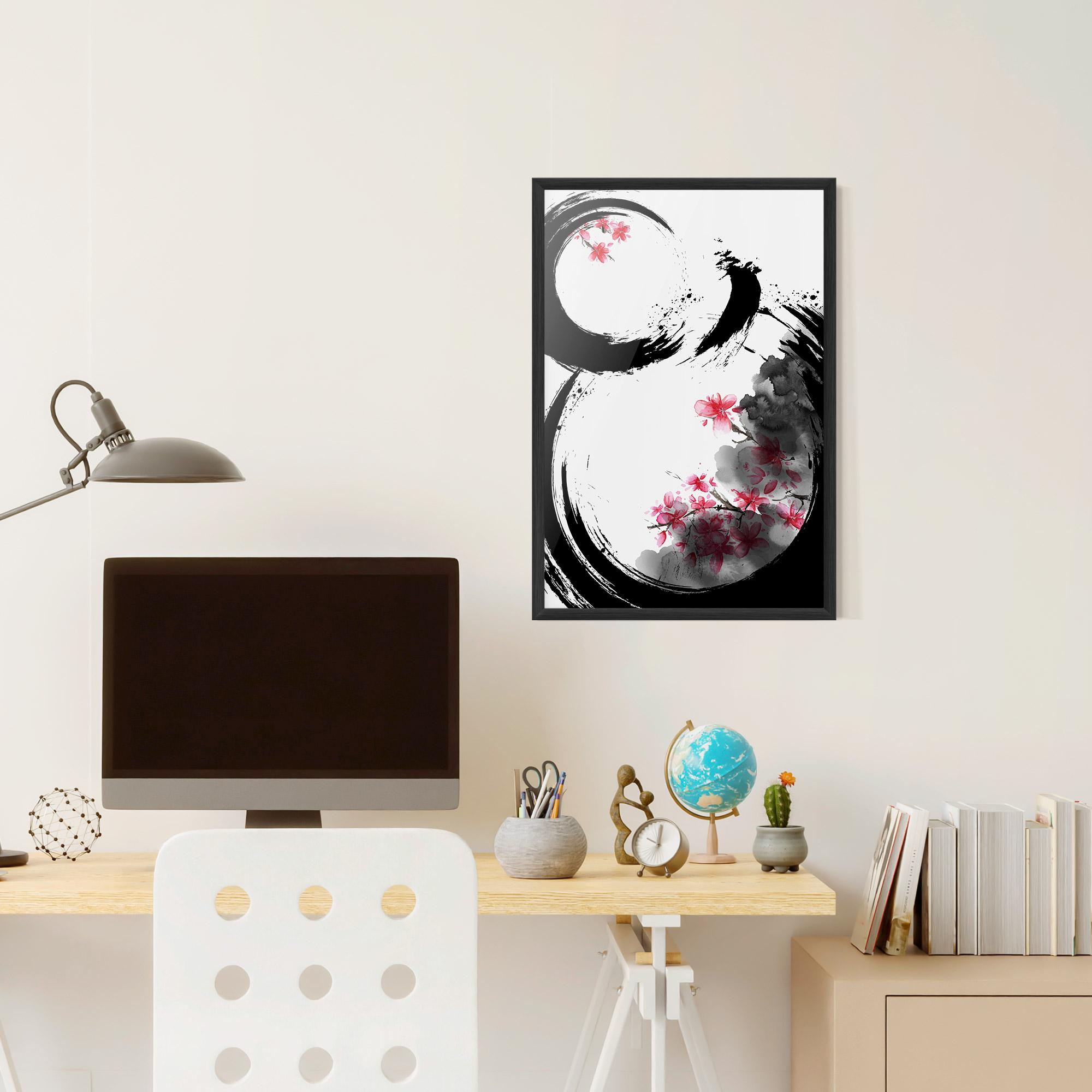 Рамкиран постер Pink Flower Smoke mockup 6