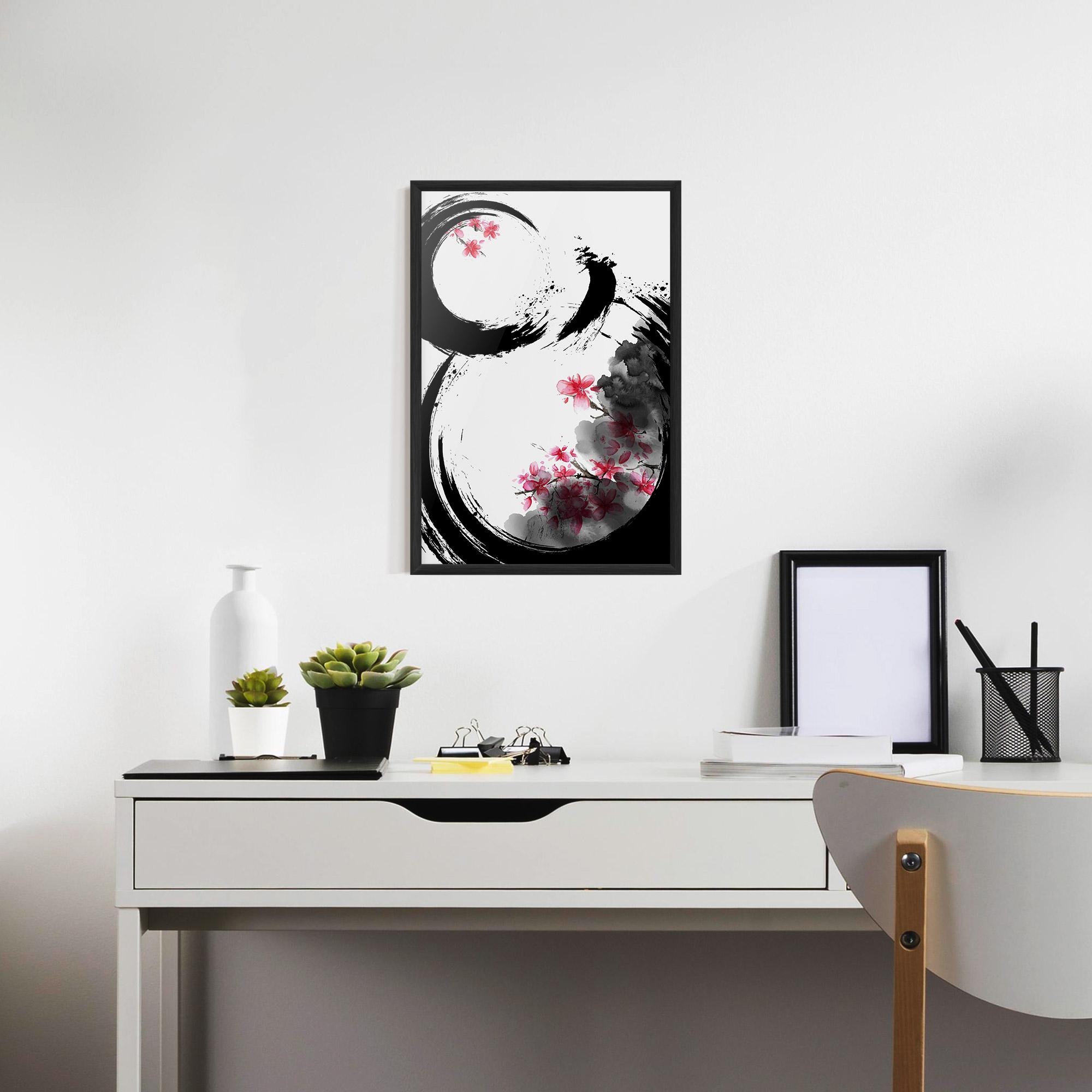 Рамкиран постер Pink Flower Smoke mockup 7