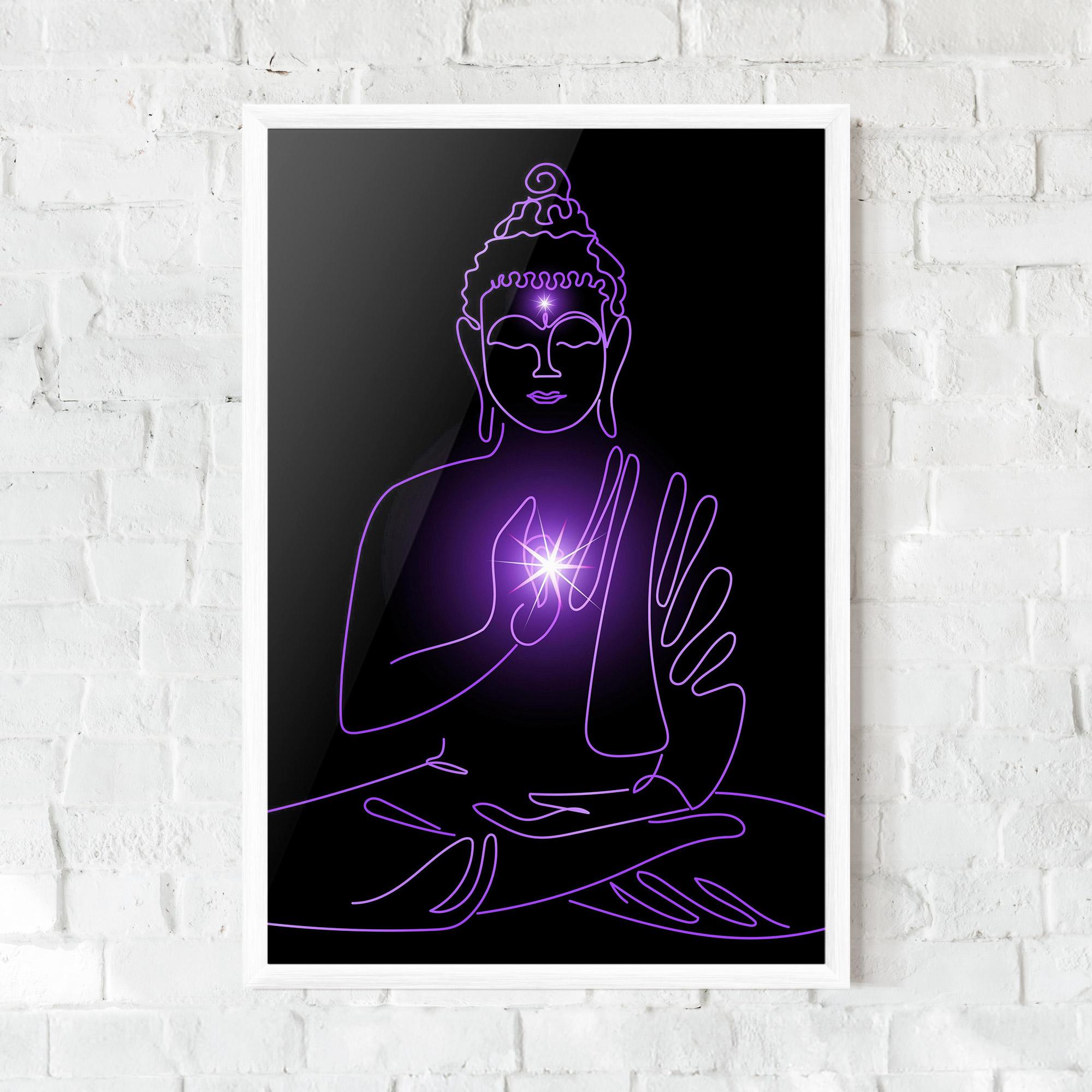 Рамкиран постер Glowing Buddha mockup 0