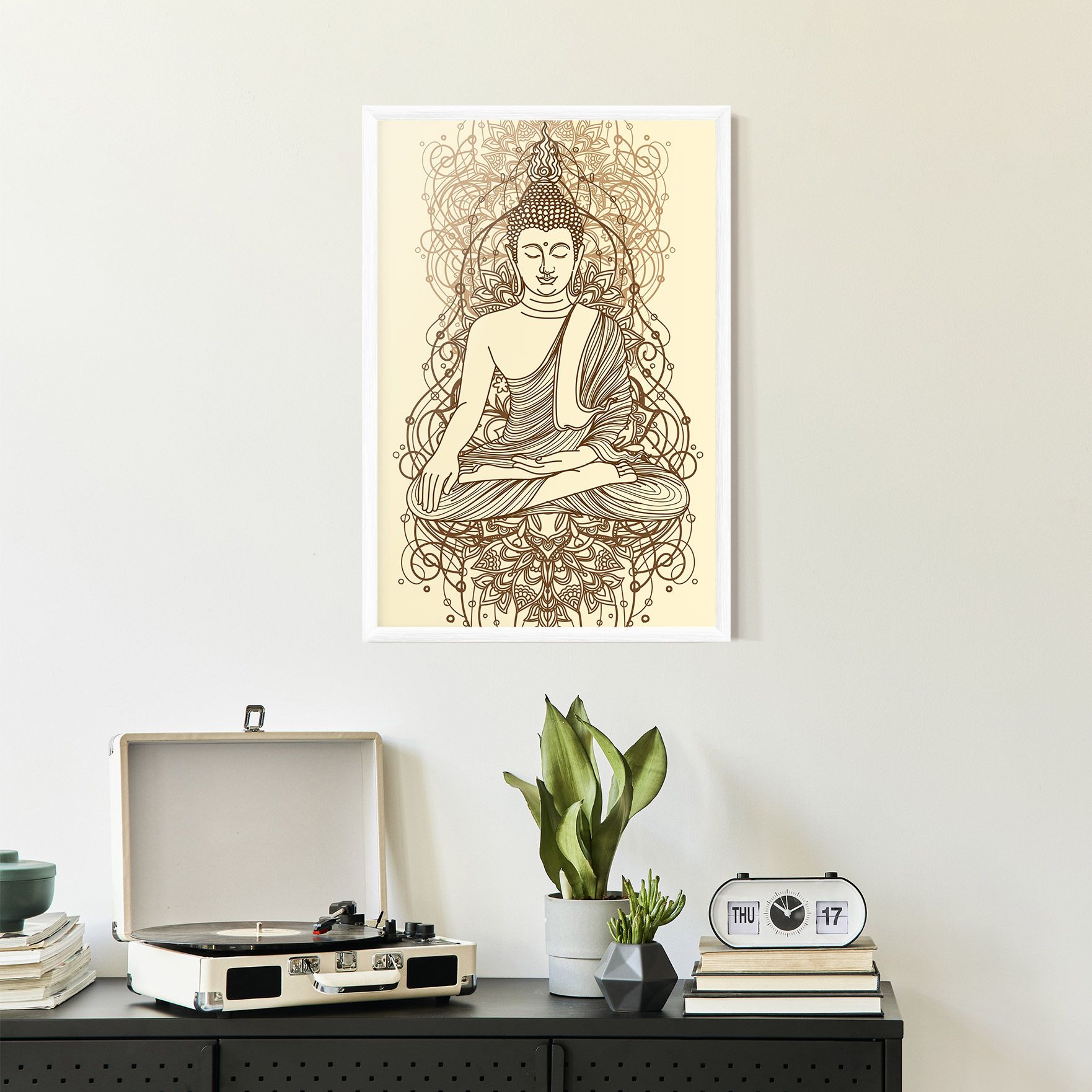 Brown Line Buddha mockup 2