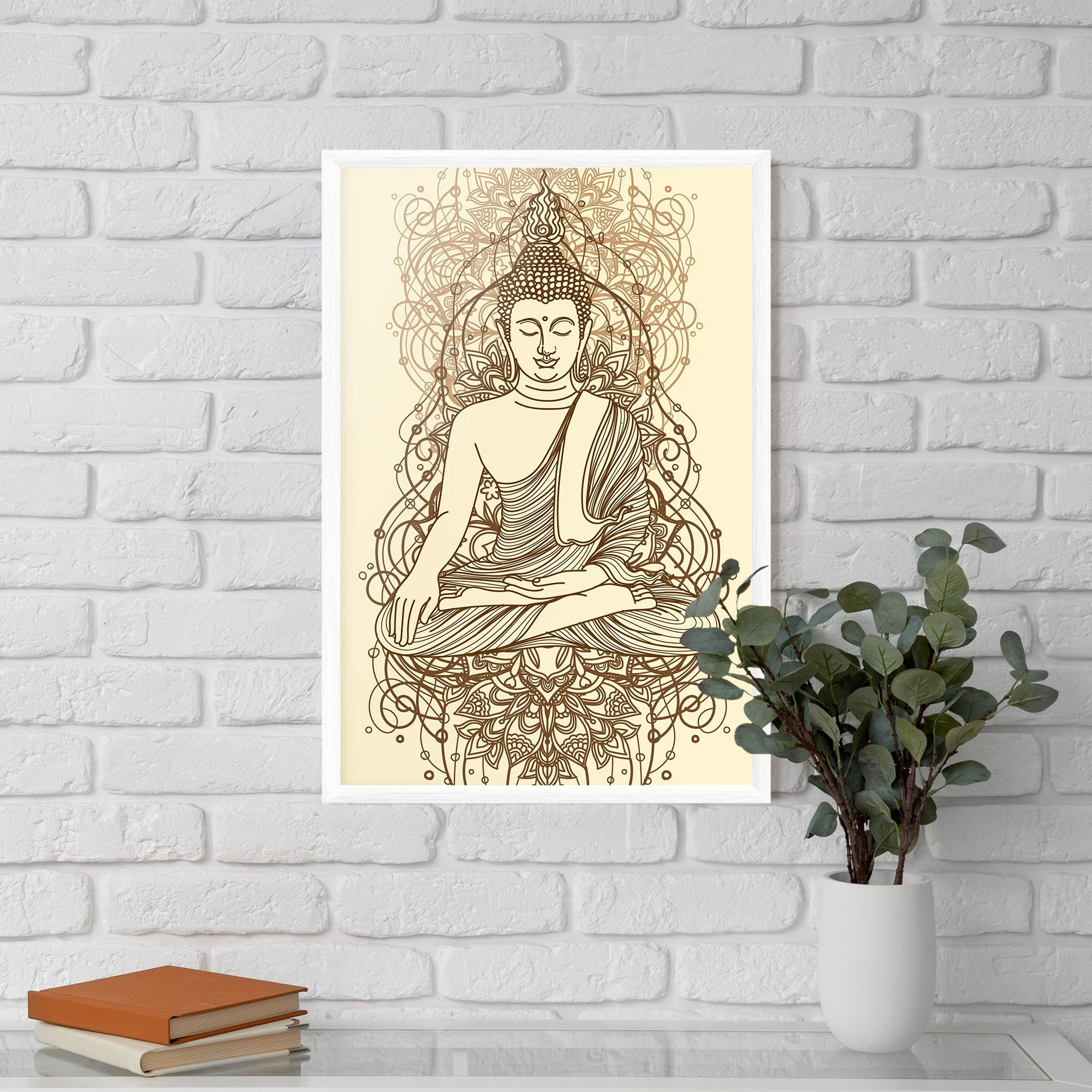 Brown Line Buddha mockup 5