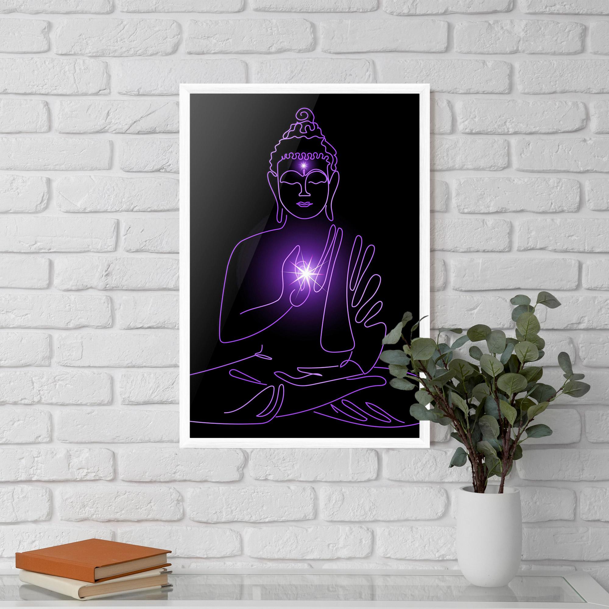 Рамкиран постер Glowing Buddha mockup 5