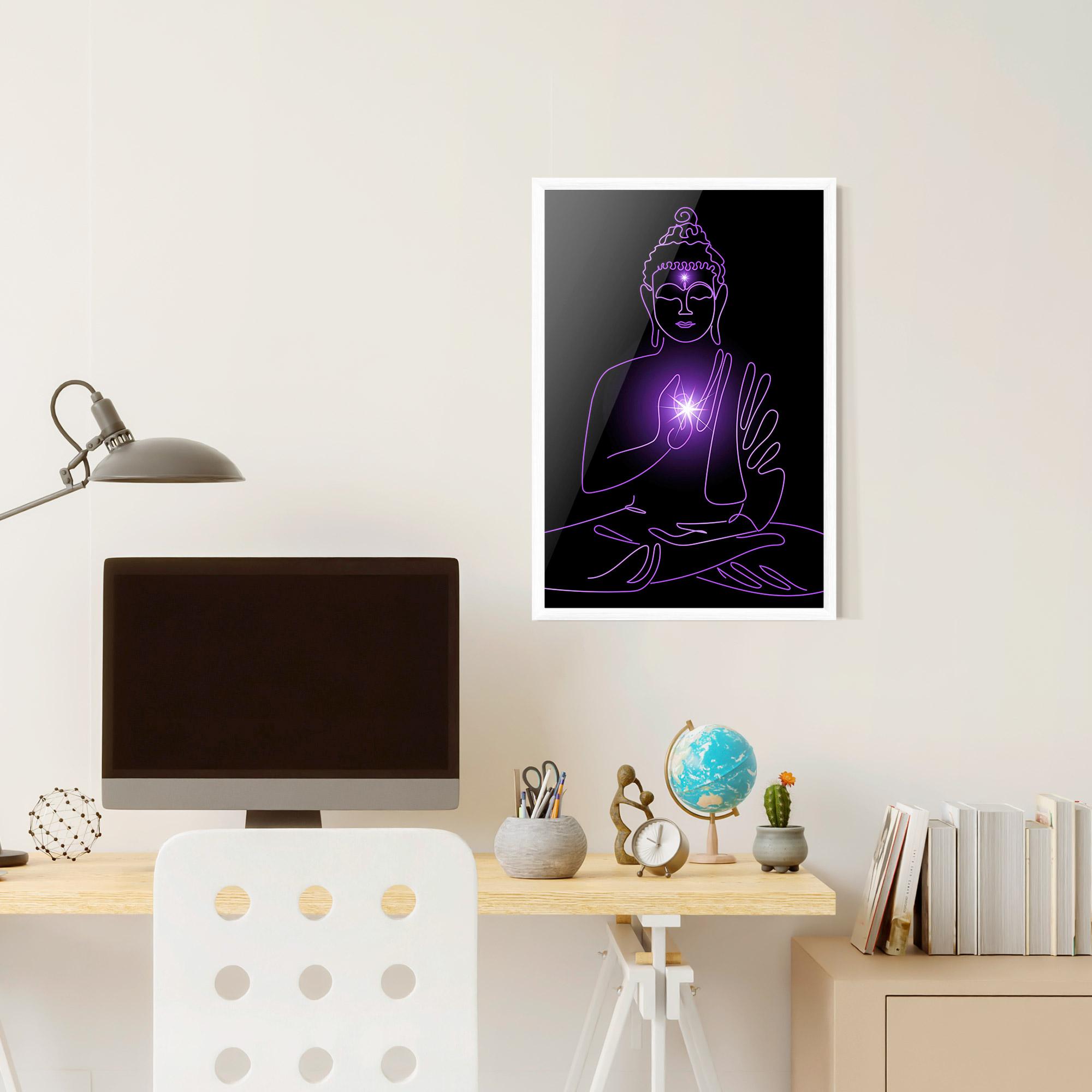 Рамкиран постер Glowing Buddha mockup 6