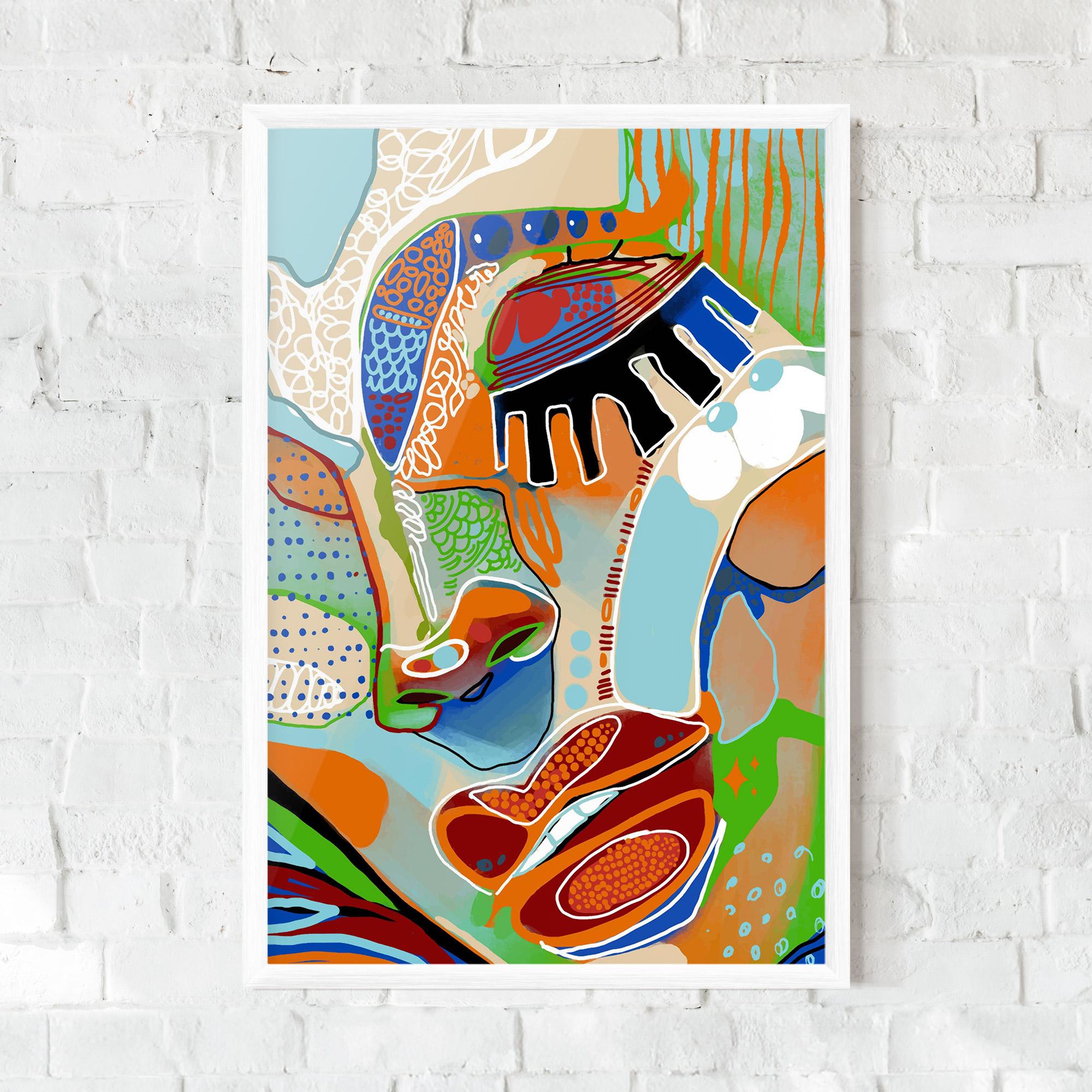 Рамкиран постер Abstract Face Art mockup 0