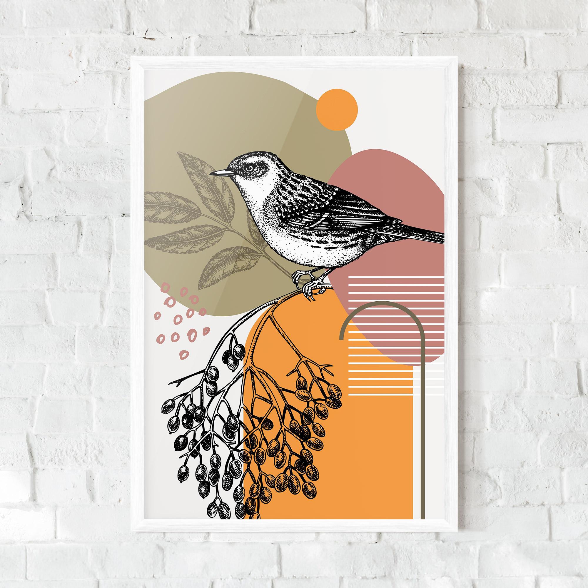 Рамкиран постер Bird Collage mockup 0