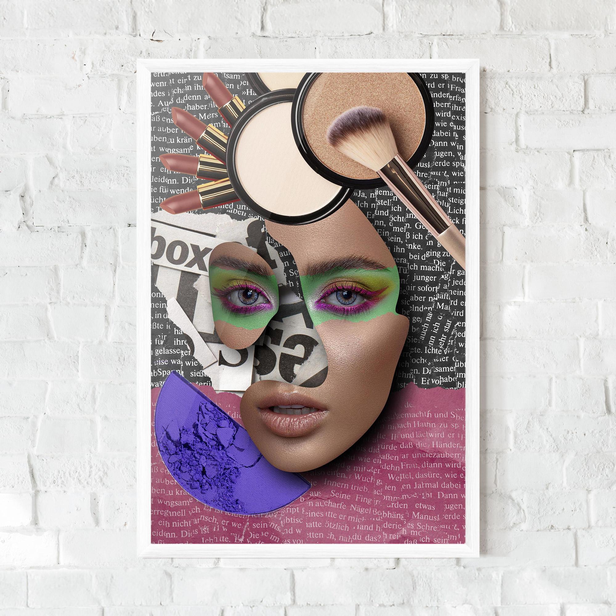 Рамкиран постер Makeup Collage mockup 0