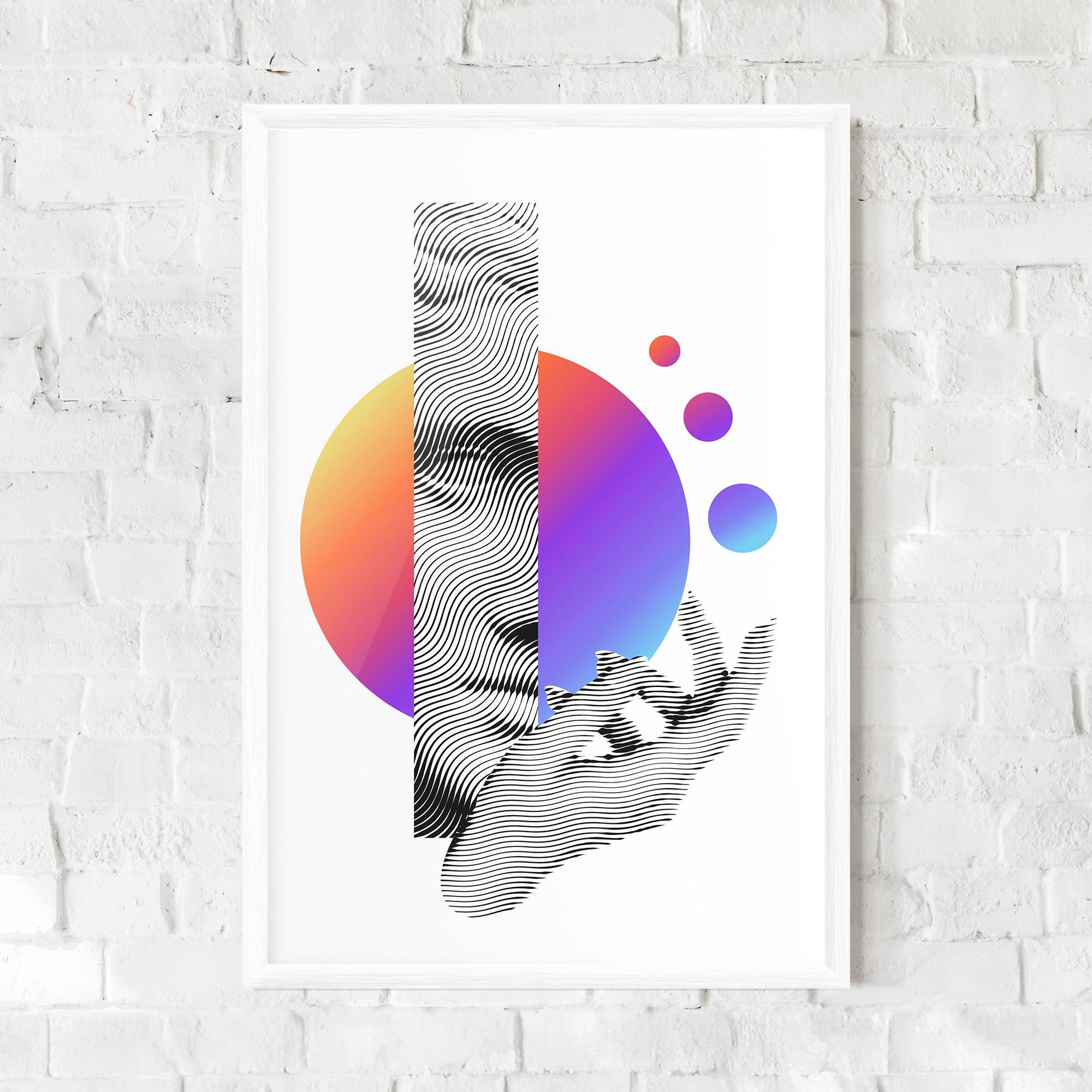 Рамкиран постер Orange Light Statue mockup 0