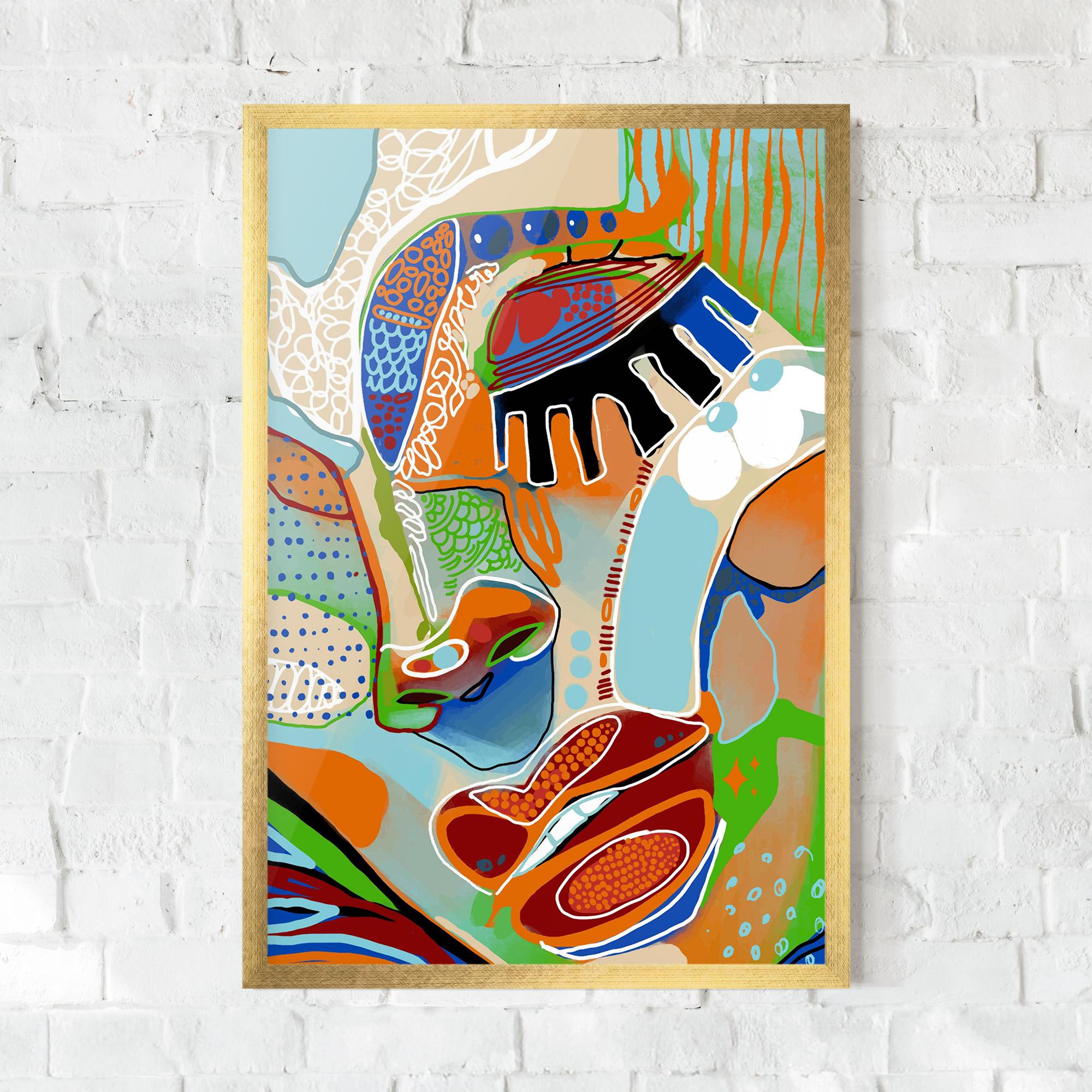 Рамкиран постер Abstract Face Art mockup 0