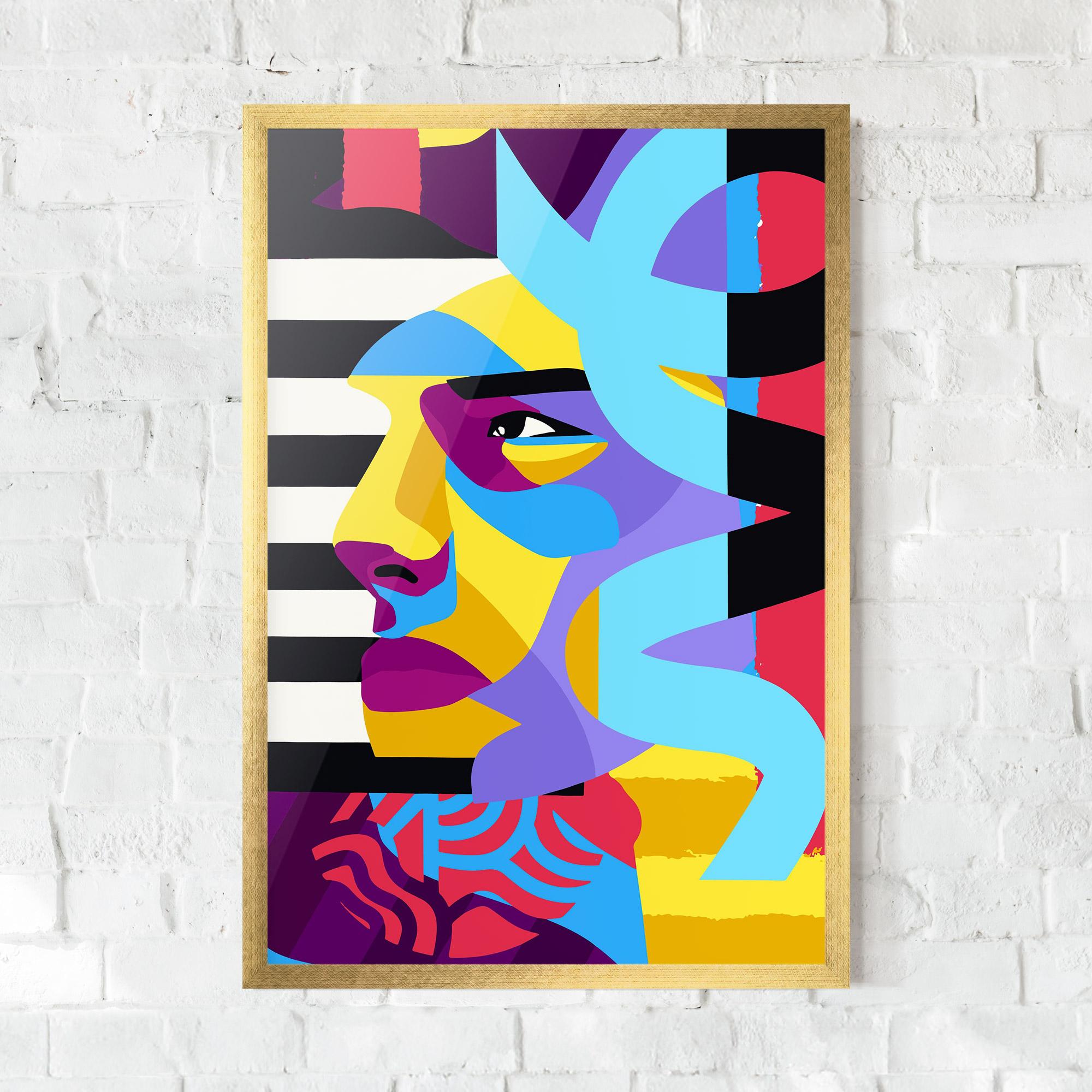 Рамкиран постер Abstract Male Face mockup 0