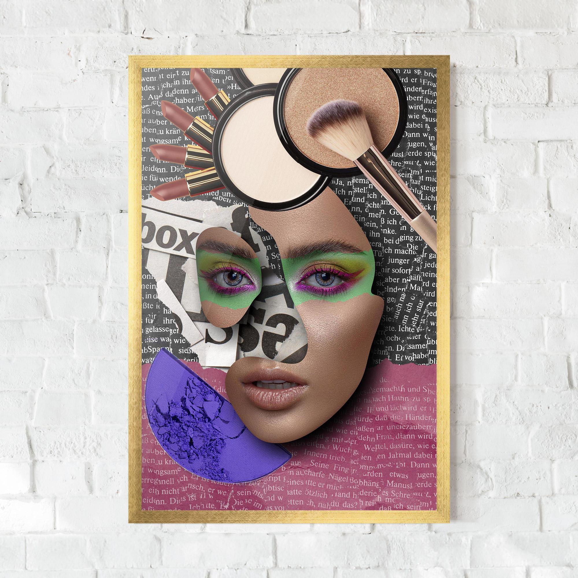 Рамкиран постер Makeup Collage mockup 0